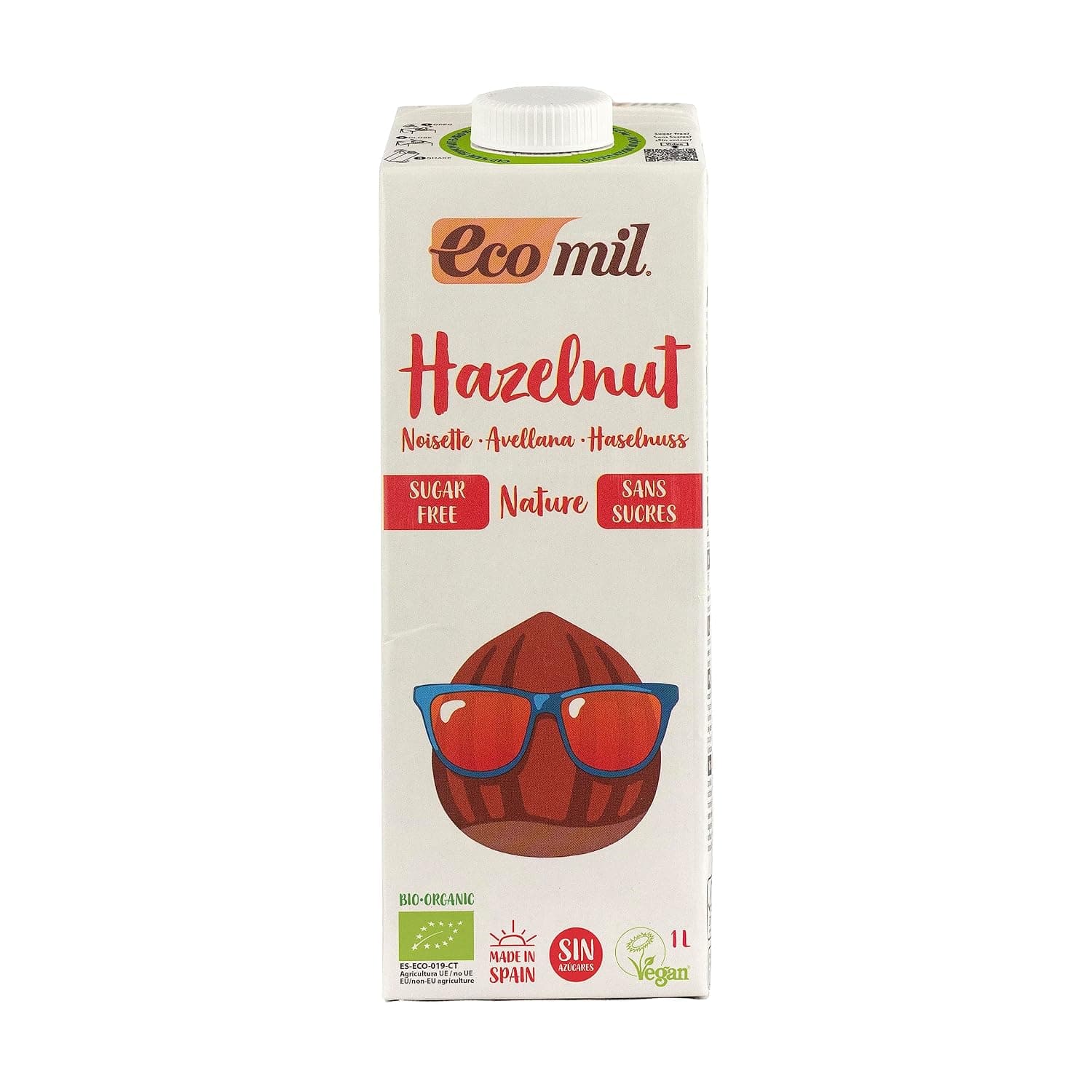Ecomil Organic Sugare Free Hazelnat Drink, 1 Ltr