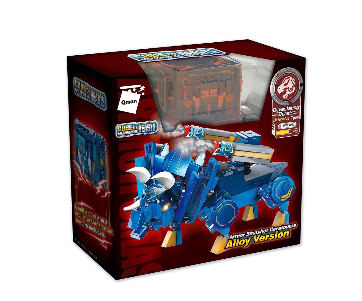 Qman 41220 Armor Smasher Ceratopsian Beast Cube Building Set
