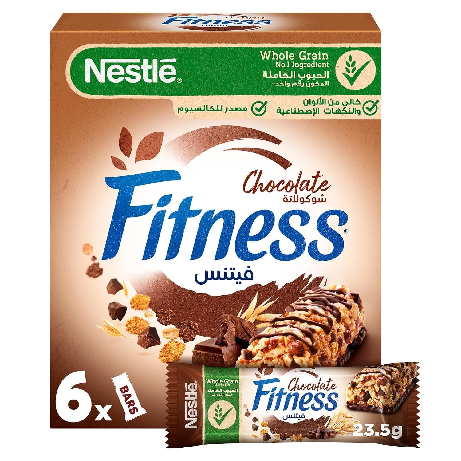 Nestle Fitness Chocolate Breakfast Cereal Bar 23.5g (6 Bars)
