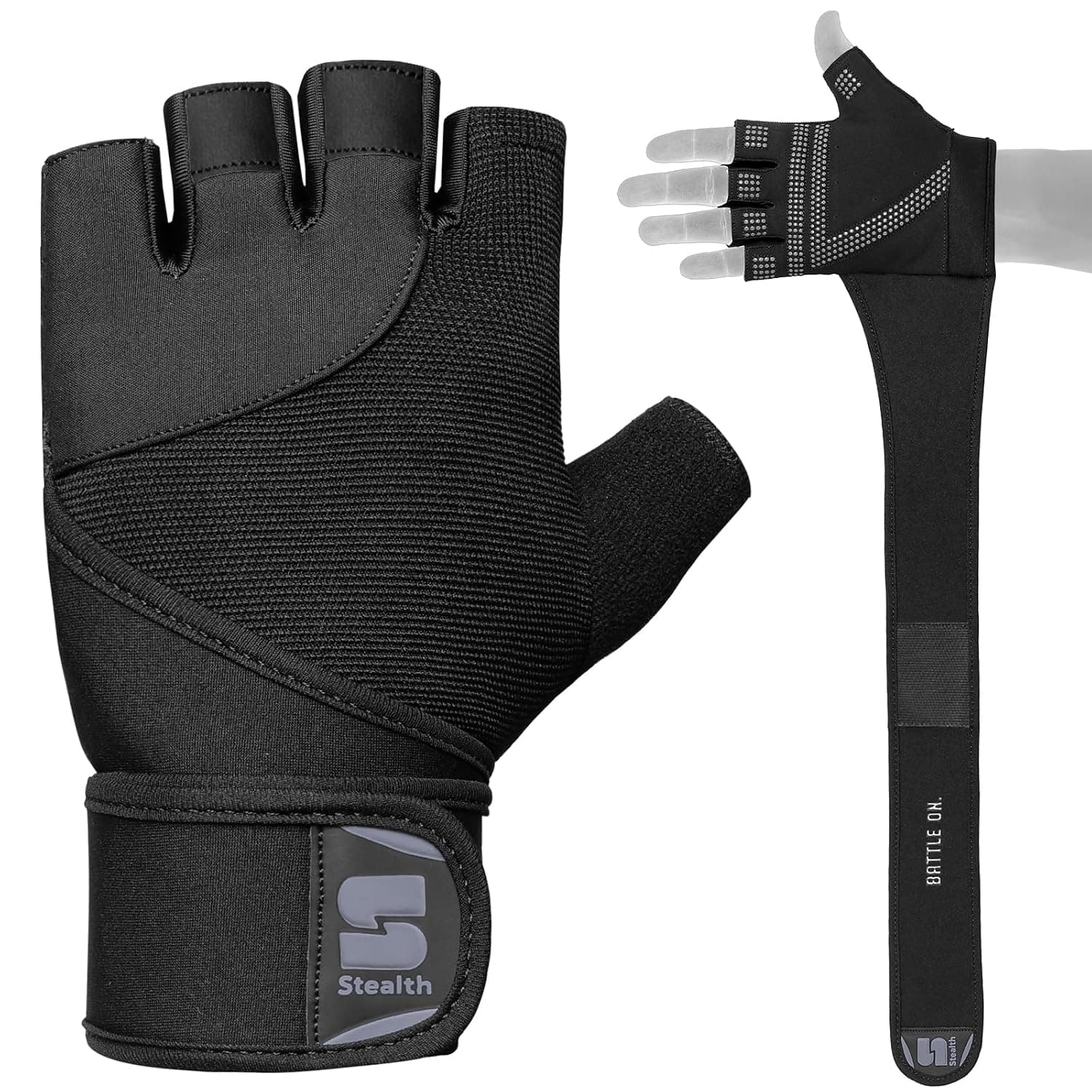 Stealth Sports Weight Lifting Gloves with Wrist Wrap Support Padded Palm Protection Exercise Gym Workout Gloves Men & Women Training Fitness Weightlifting Bodybuilding,E9