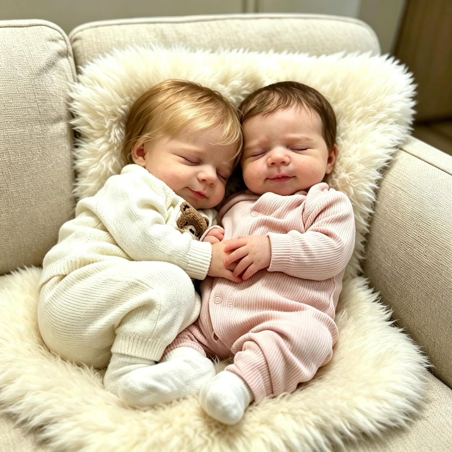 18 inch Silicone Full Body Reborn Baby Dolls Girl Twins Realistic Soft Vinyl Body Newborn Sleeping Baby Girl Twins Dolls that Look Real Lifelike Twins Babies Doll Toys Gifts for Kids