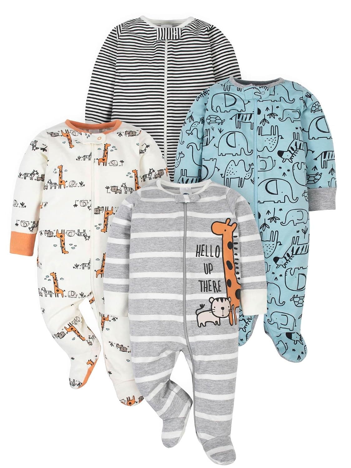 Gerber baby-boys 4 Pack Sleep N' Play Footie Baby and Toddler Sleepers