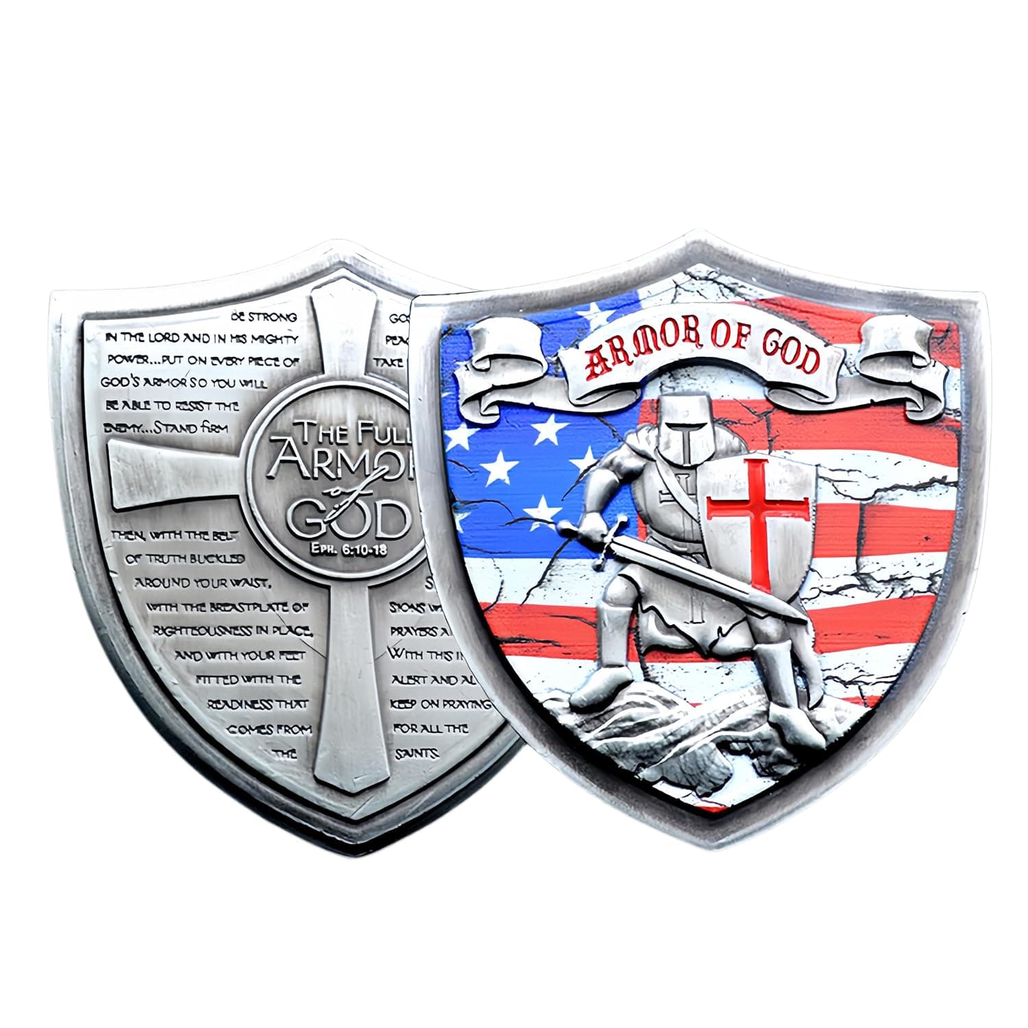 Armor of God Challenge Coin Eph 6:10-18 3D Prayer Coin Collection