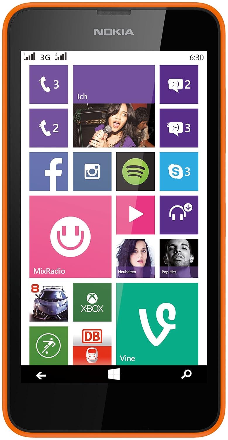 Nokia Lumia 630 Dual-SIM 8GB ROM + 512MB RAM (GSM Only | No CDMA) Factory Unlocked 3G Smartphone (Bright Orange) - International Version