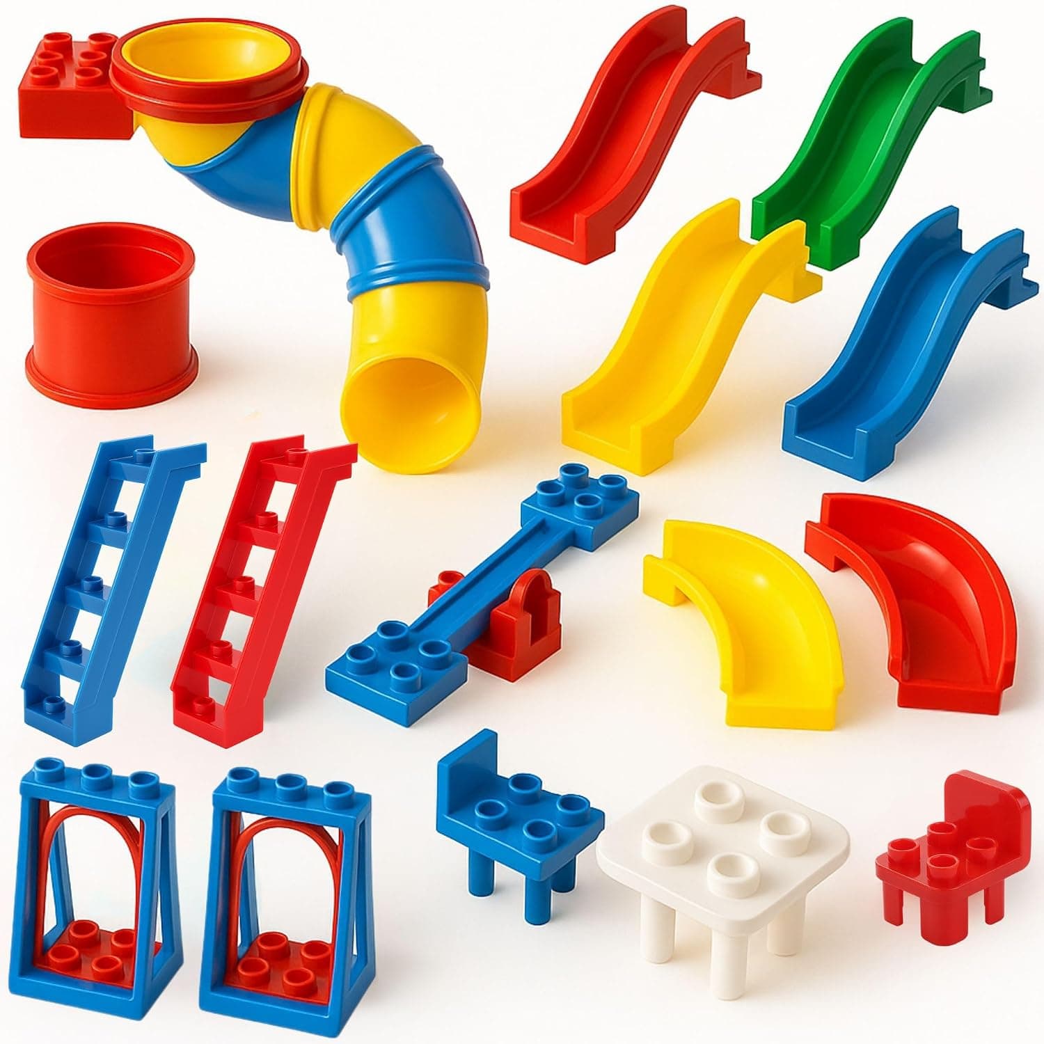 Liberty Imports 24 PCS Big Building Blocks Park Playground Themed Toy Accessories for Kids | Educational DIY Large Construction Bricks Set, Compatible with Major Brands