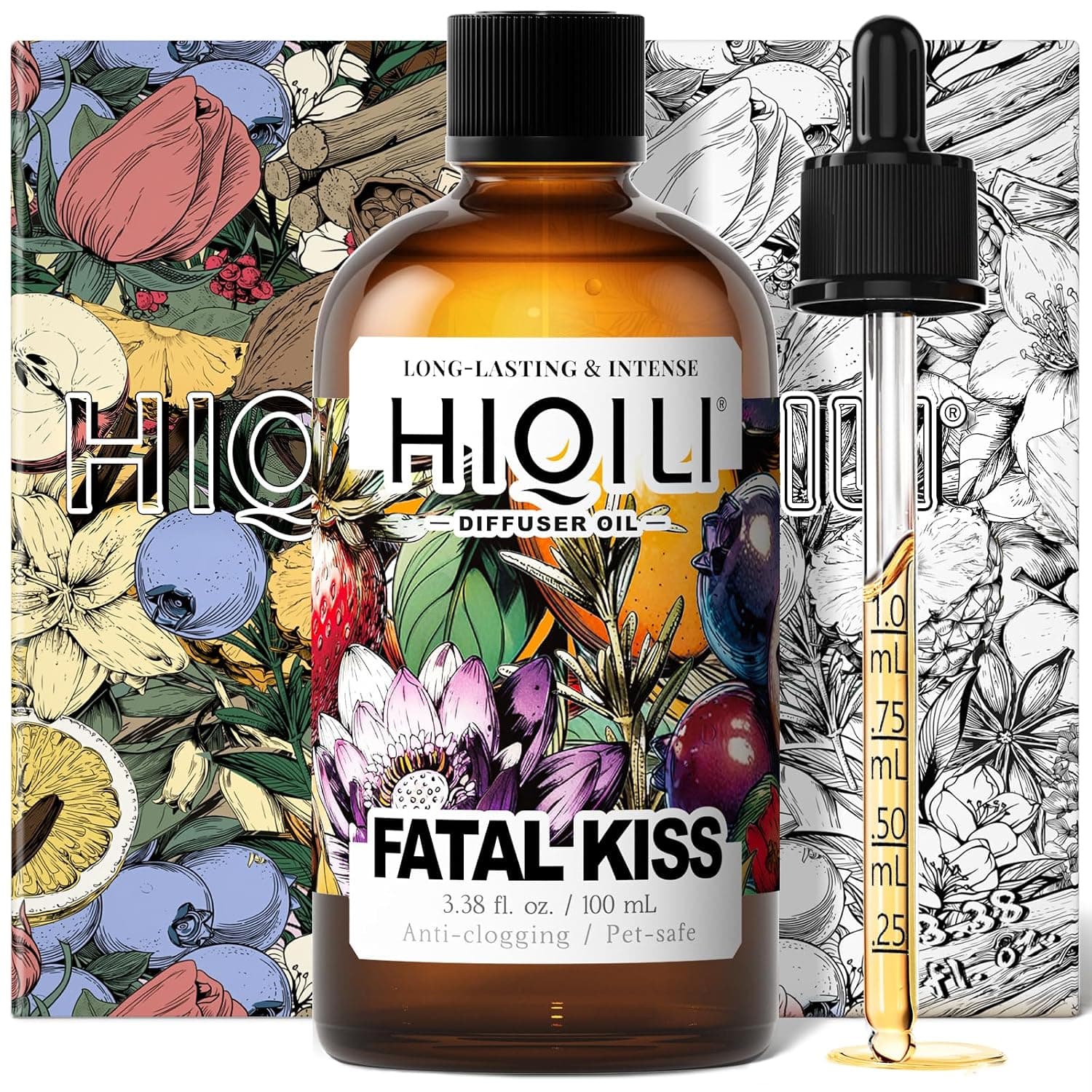 HIQILI Fatal Kiss Diffuser Oil for Home & Large Spaces - 0.34 Fl Oz | Boasts Classic Oriental Scent, Fast Wide Diffusion, Kid & Pet Safe, Water Soluble, for Laundry & Car, Long Lasting