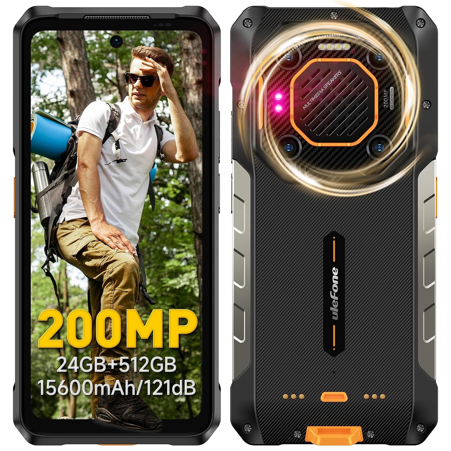 Ulefone Armor 26 Ultra 5G Rugged Smartphone, MTK Dimensity 8020 24GB+512GB, 200MP Quad Camera, 15600mAh(120W), 33W Dock Charging, 121dB Speaker, 6.78" FHD+ Corning Gorilla Screen, IP68/69K, Android 13
