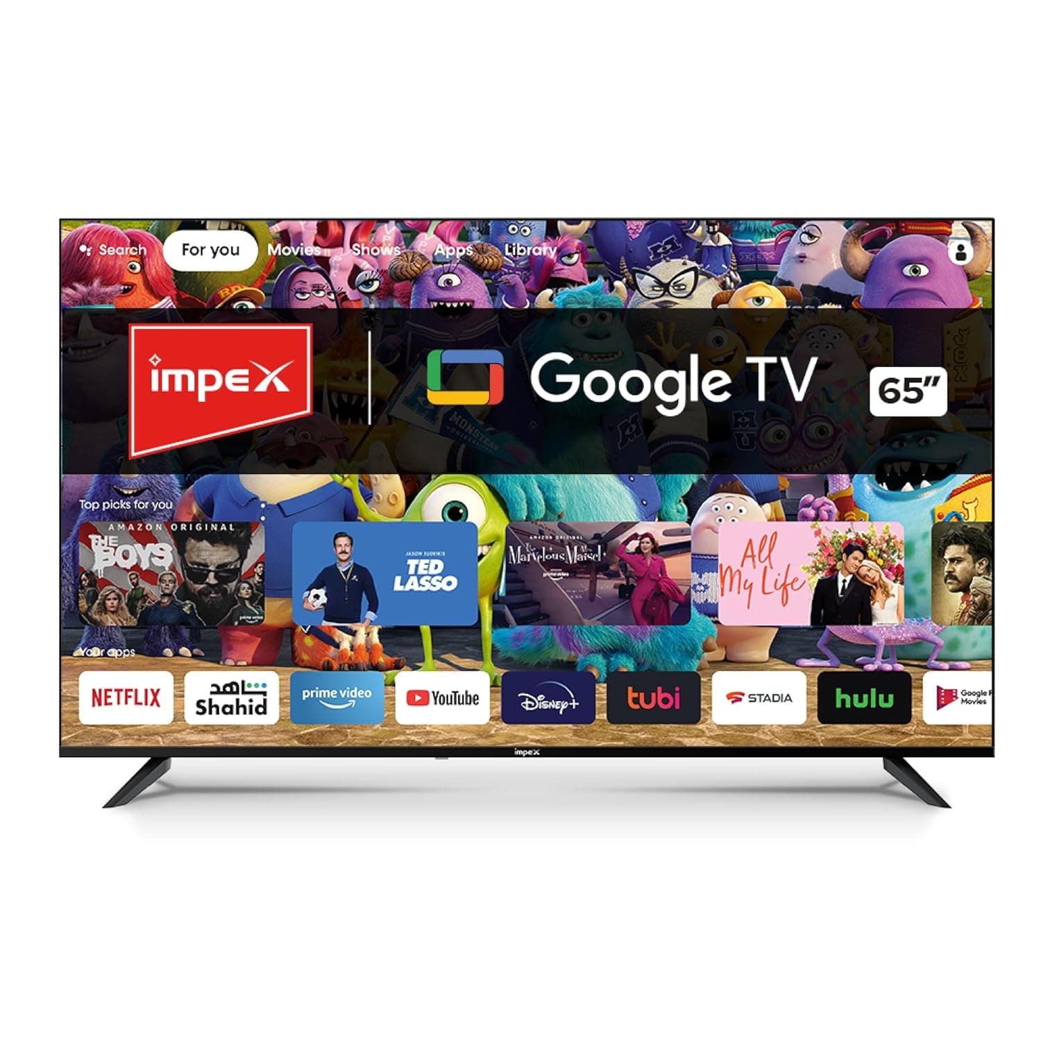 Impex 65 Inch 4K UHD Smart Google LED TV evoQ 65S4RLC2 Black