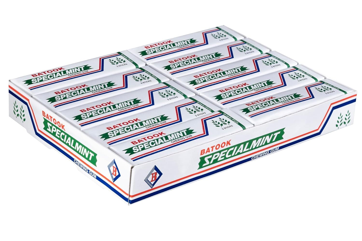 Batook 5 Sticks Specialmint Chewing Gum, 20 Fingers Pack, 250 G