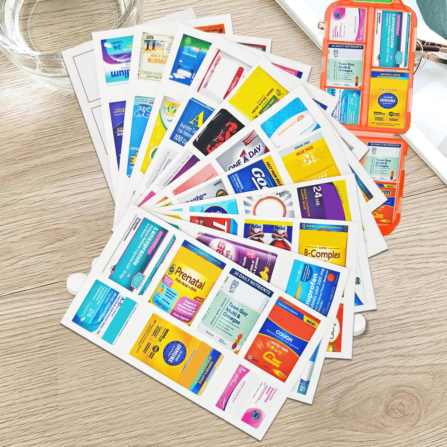 84Pcs Medicine Stickers for Pill Organizers Covers Most Common Medicine Supplements Vitamins Travel Pill Box Lables Stickers Daily Medication Organizer Stickers of Brands