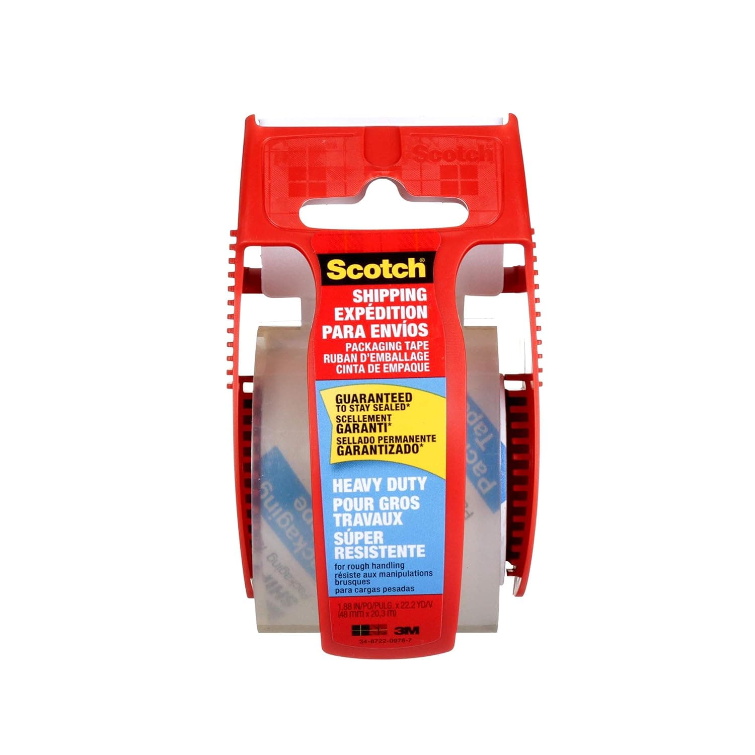 Scotch Heavy Duty Shipping Packaging Tape, 1 Roll with Dispenser, 1.88" x 22.2 Yards, 1.5" Core, Great for Packing, Shipping & Moving, Clear (142) | Guaranteed To Stay Sealed Proof Of Purchase Required, Reimbursement Replacement, Built To Last, Easy To Clean