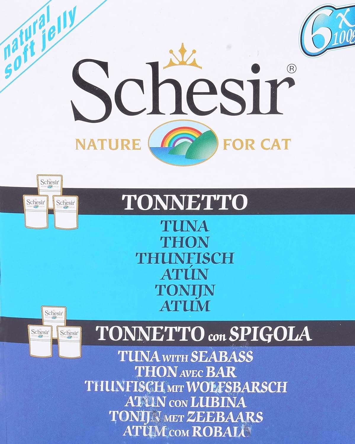 Schesir Cat Multipack Pouch Tuna Selection in Jelly 6X100g
