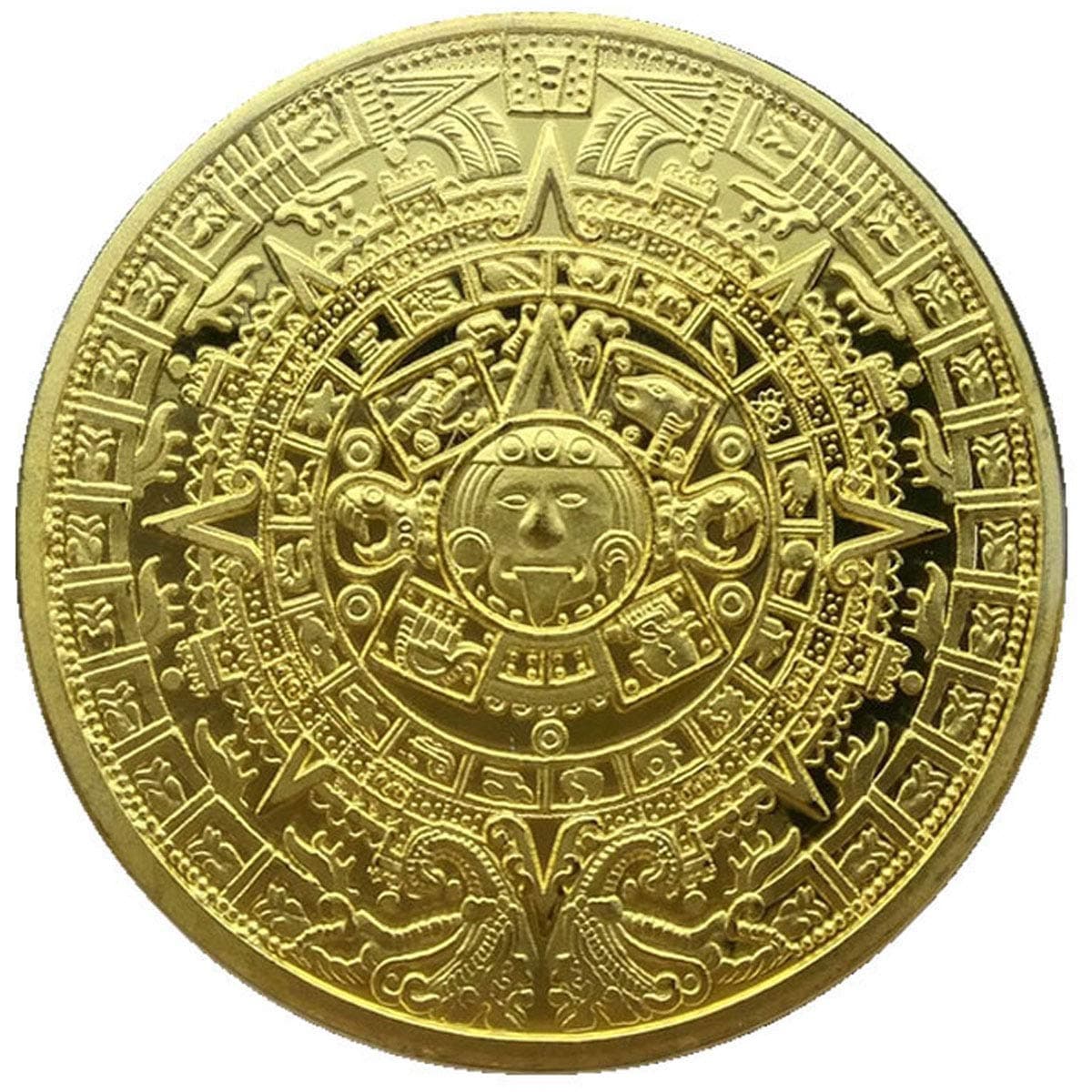 Commemorative Aztec Mayan Coin Calendar Souvenir Coin Collection Gift