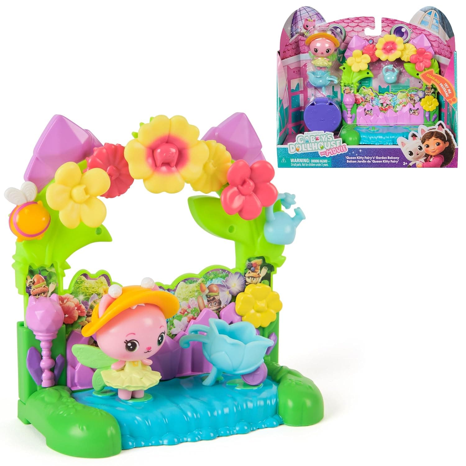Gabby's Dollhouse Movie Balcony Assortment Queen Kitty Fairy Garden Playset With Dollhouse Furniture & Surprise Accessory