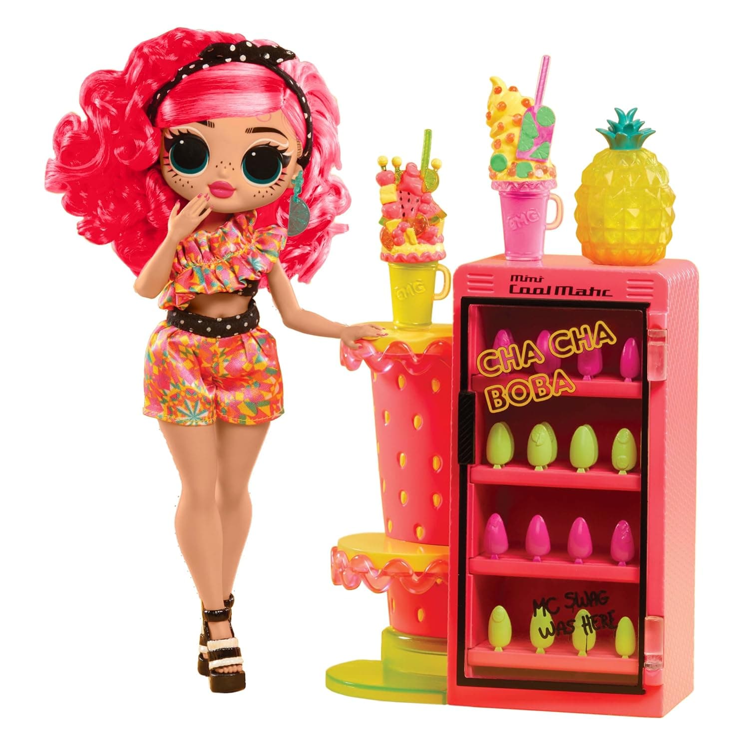 LOL Surprise Sweet Nails Pinky Pops – Space-Themed Doll with Poseable Arms & Legs, Removable Outfit, Fruit Shop Mini Fridge, Nail Accessories, Fun Toy Gifts for Kids Age 4+