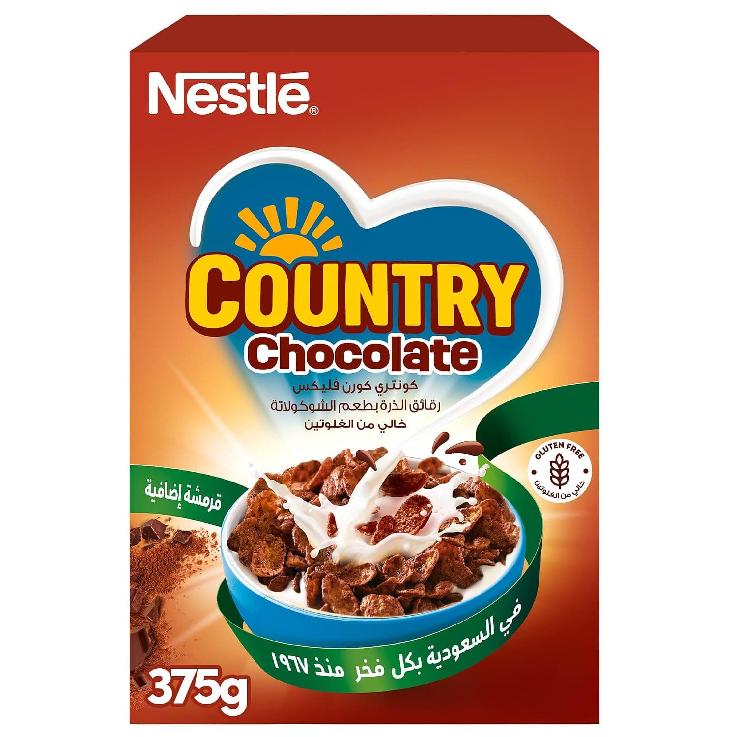 Nestle Country Corn Flakes Chocolate Breakfast Cereal Pack, 375g