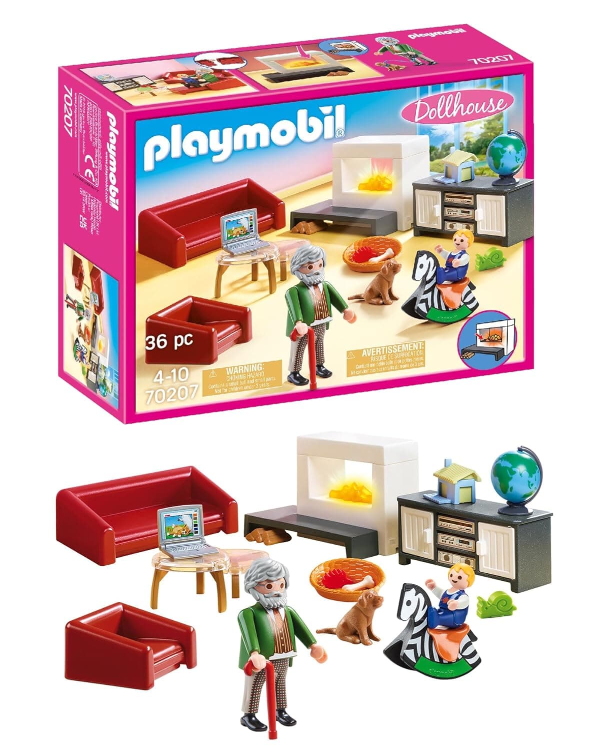 Playmobil 70207 DollhoUse Living Room With Fireplace
