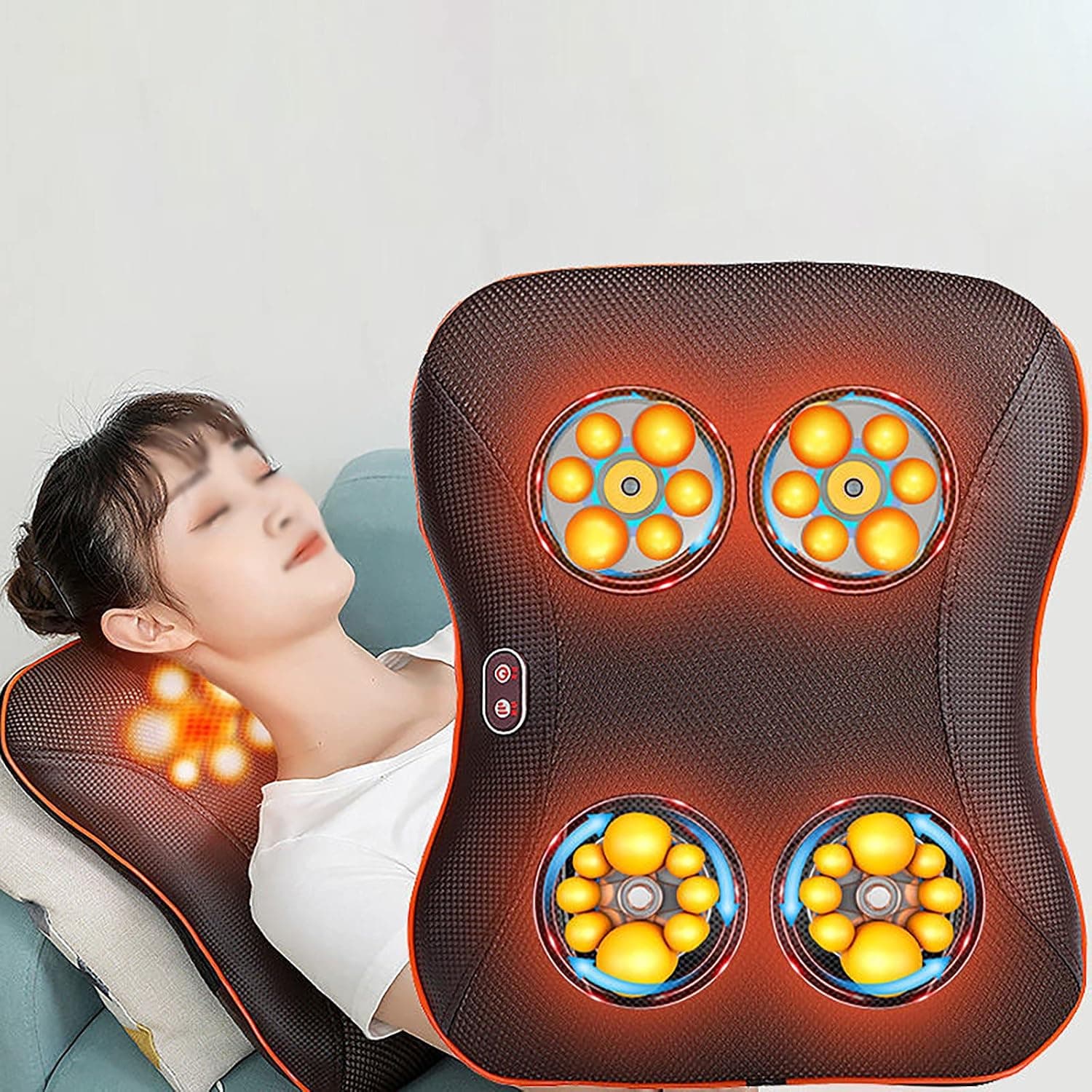 Cervical Spine Massager, Car/Home Heating Cushion, Neck And Lumbar Electric Massage Pillow, Used For Body Relaxation, Acupoint Massage, Relieve Back Pain
