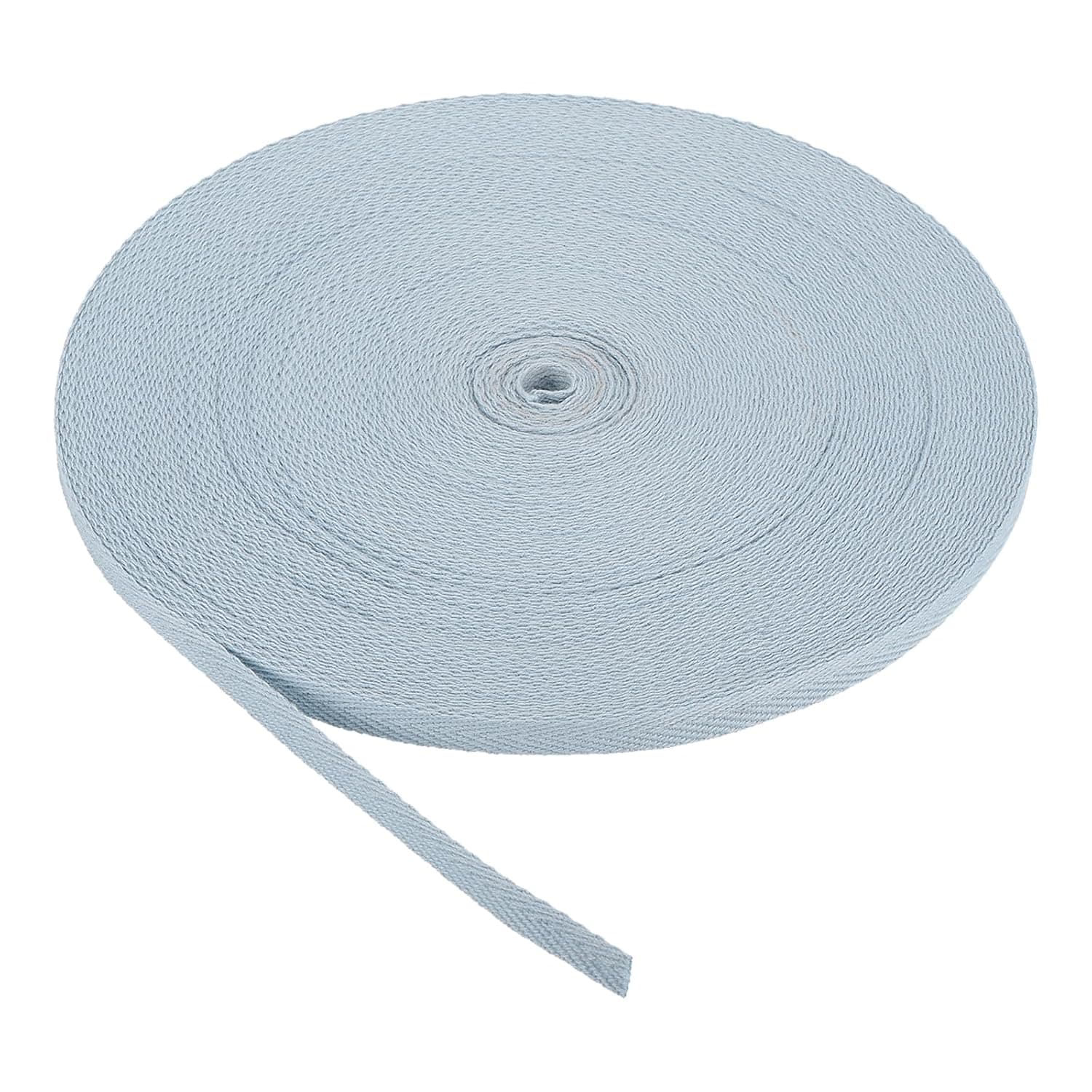 PATIKIL Cotton Twill Tape 6mm 23m Cotton Ribbon Bias Binding Tape Herringbone Webbing Trim for Sewing Gift Wrapping, Grey Blue
