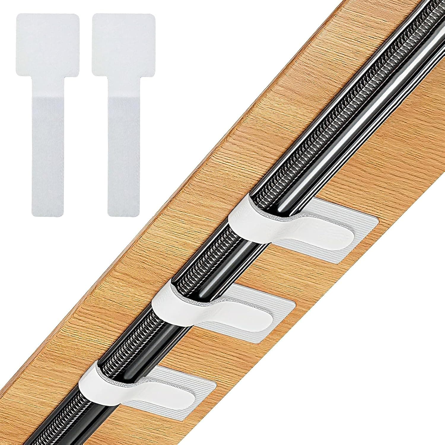 أربطة كيبلات فيلكرو لاصقة لتنظيم الأسلاك القابلة للاستخدام المتكرر ذاتية الالتصاق مع ظهر لاصق للمكتب والمنزل، لتنظيم وتنسيق أسلاك وكيبلات المكتب من جود تول، 20 قطعة