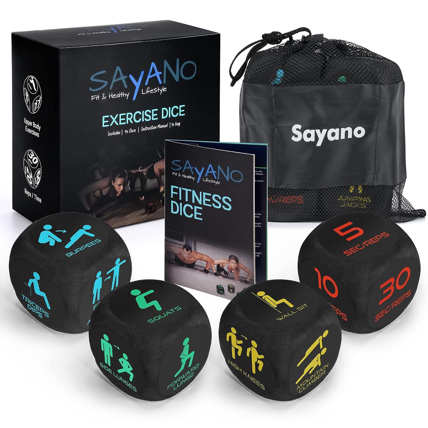 4 x Workout/Fitness Cubes for Home and Outdoor Fitness/Workout + Bag + Instructions