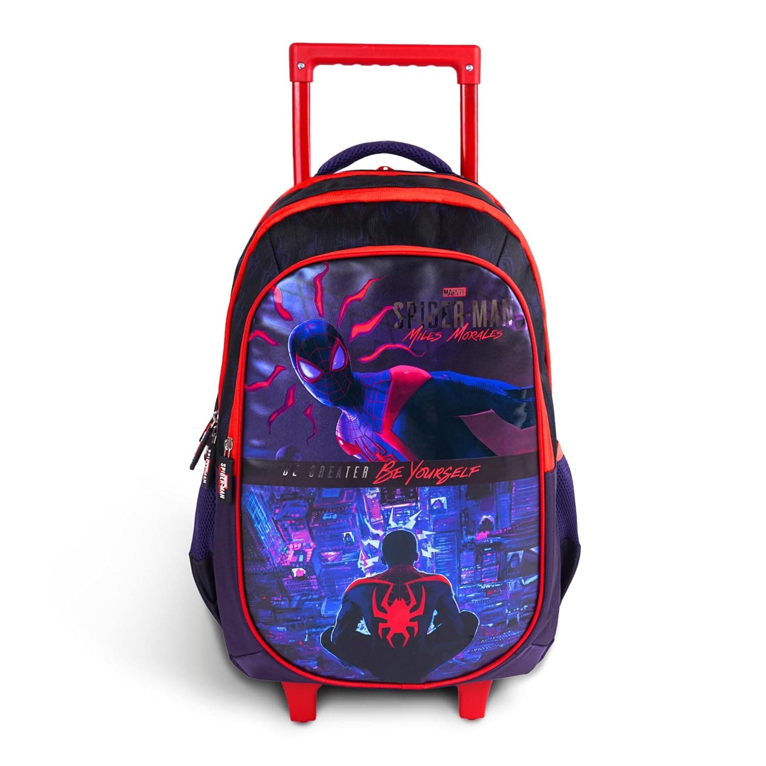 Spiderman 18 Inch Kids Trolley Bag - Ergonomic Backpack Lightweight, Durable, Students 6+ - Perfect for Travel & School,For Boys