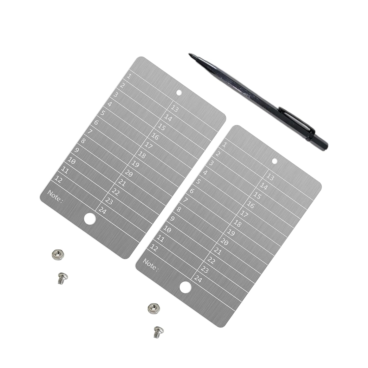 Crypto Seed Phrase Storage Steel Cards x2 – Cold Storage Backup for Bitcoin & Crypto – BIP39 Compatible Hardware Wallet Seed Plates – Stainless Steel with Engraving Pen Included