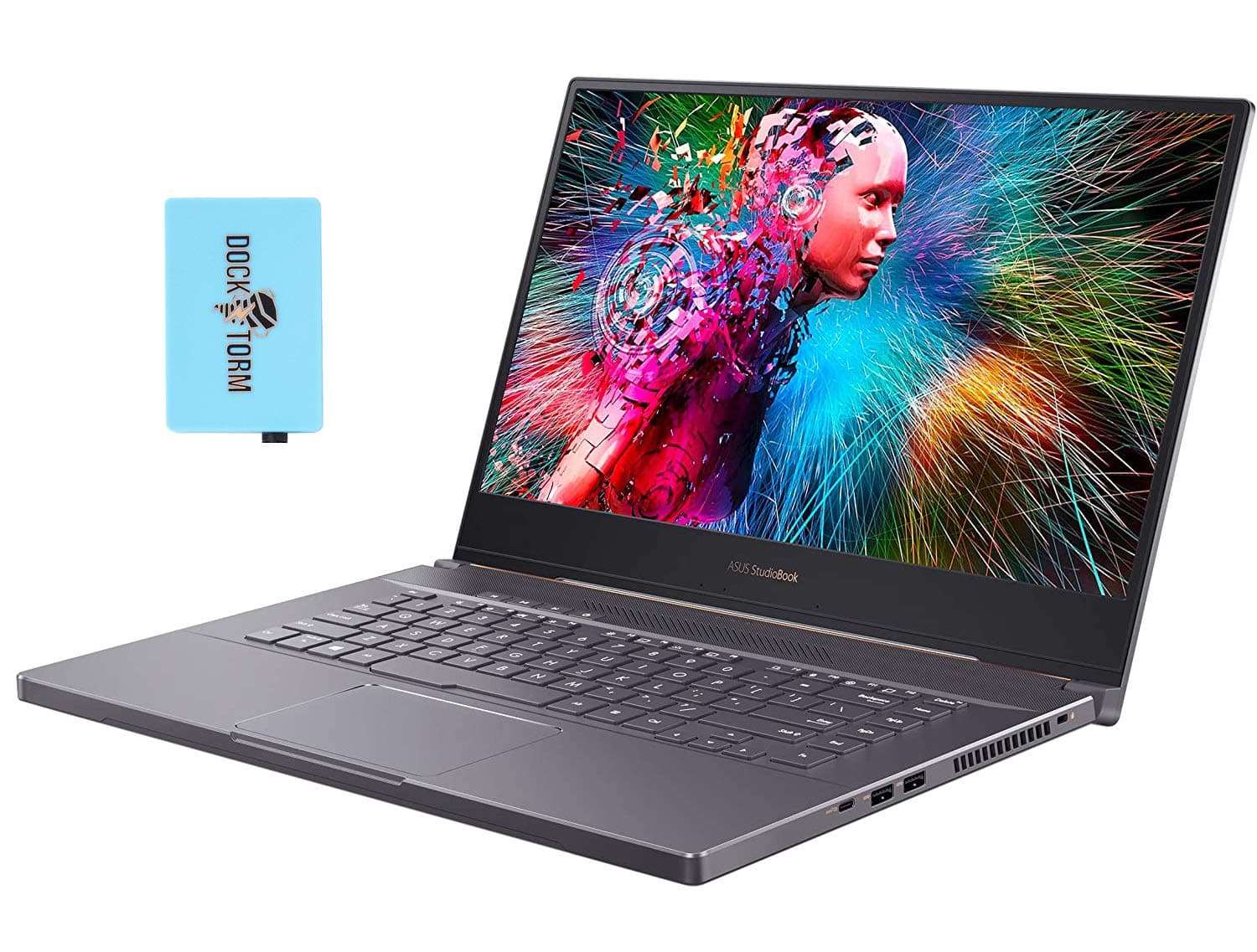 ASUS ProArt StudioBook 15 H500GV Home and Business Laptop (Intel i7-9750H 6-Core, 32GB RAM, 2x1TB PCIe SSD RAID 0 (2TB), NVIDIA RTX 2060, 15.6" 4K UHD (3840x2160), WiFi, Win 10 Pro) with Hub