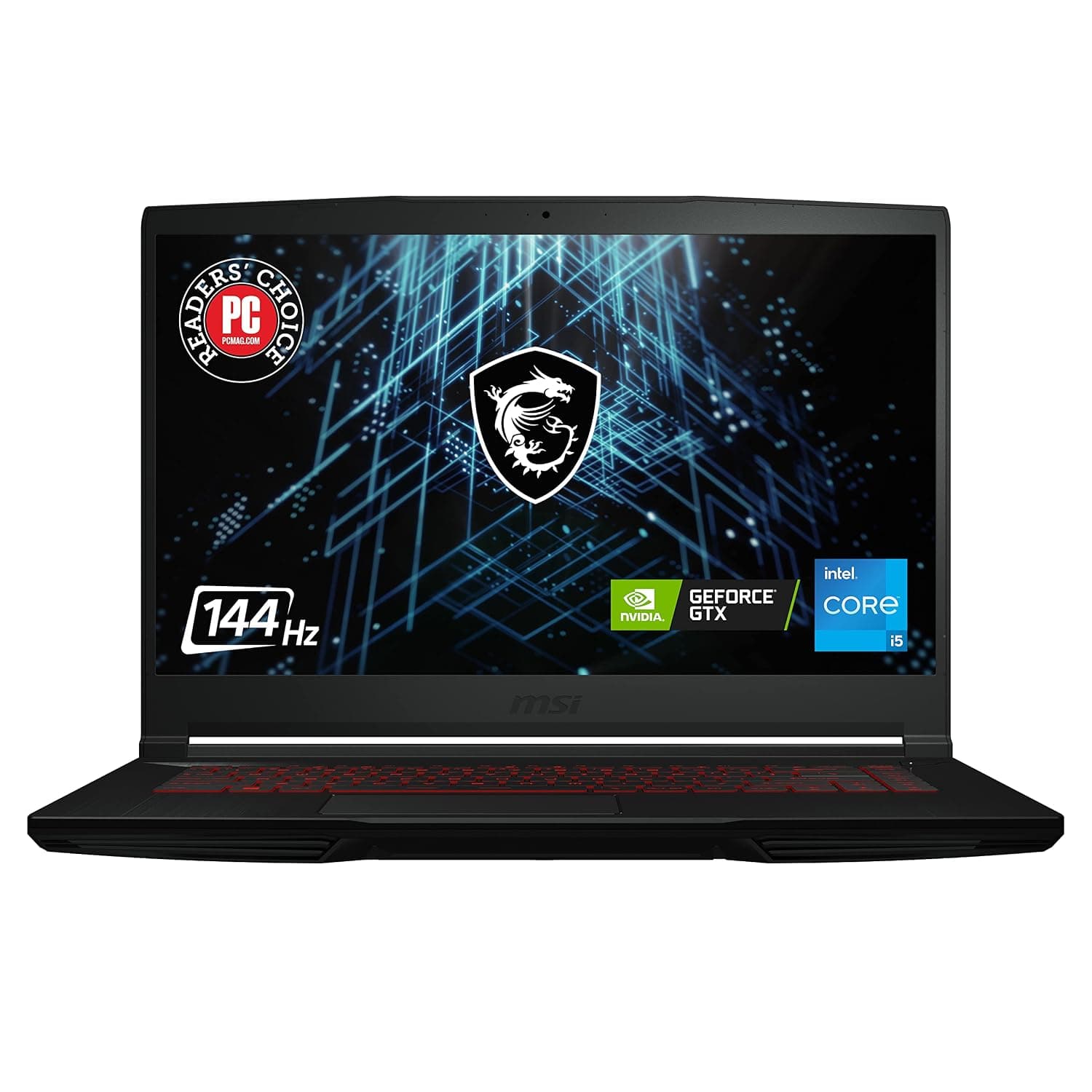 MSI GV15 15.6" 144Hz Gaming Laptop Intel Core i5-11400H GTX1650 8GB 256GB NVMe SSD Win11, Black