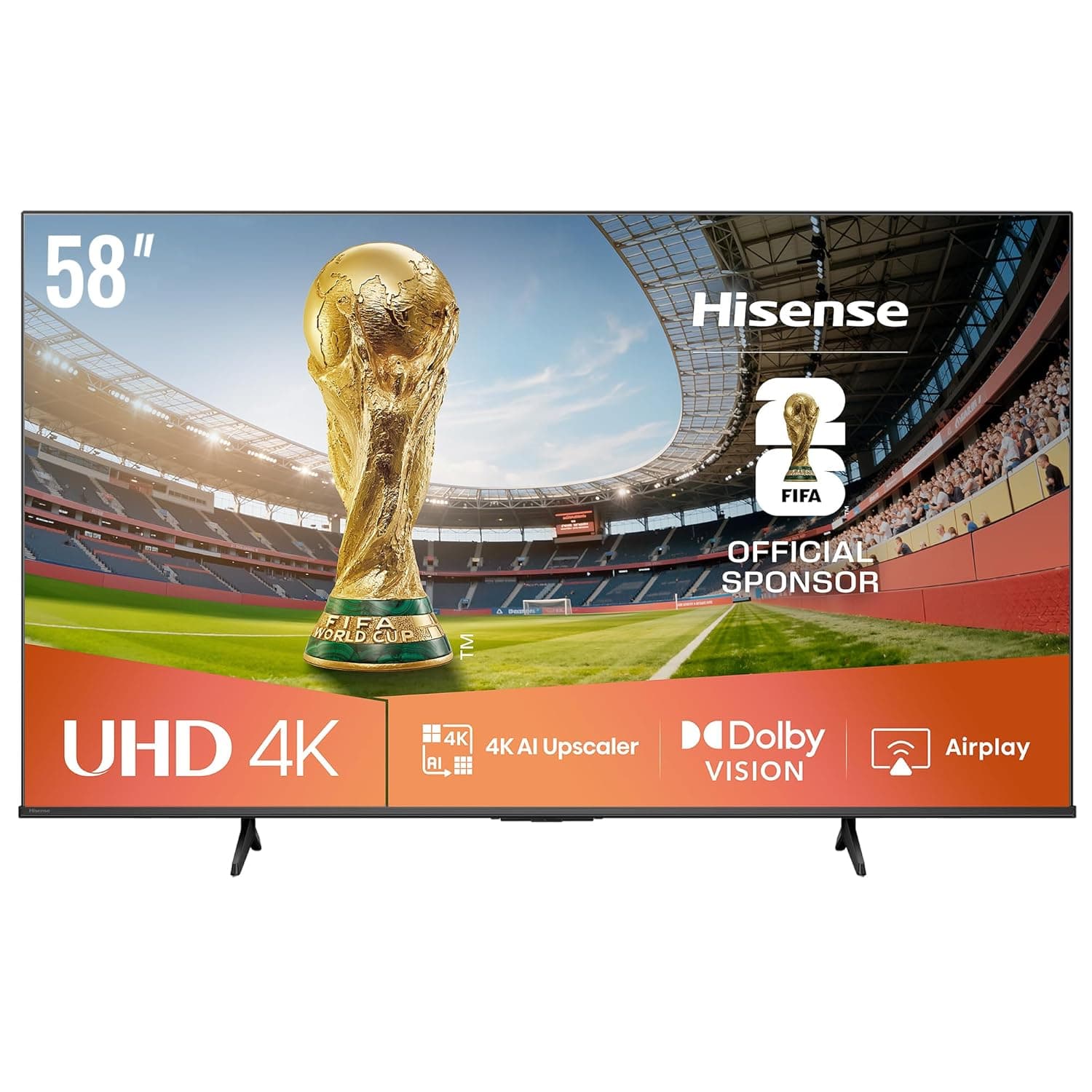 Hisense 58 inch Smart TV UHD 4K E6Q-Dolby Vision,AI 4K Upscaler,Gaming in Dolby,Smooth Motion with MEMC,AI Sports Mode, Share to TV,Youtube,Netflix,Disney+,Shahid 58E6Q (2025 KSA Version)