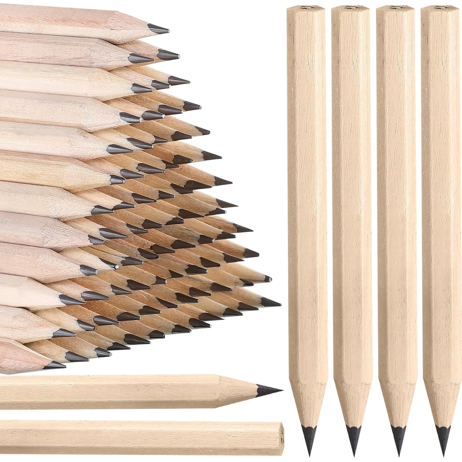Tazweeq 80 Pack HB Wooden Pencils, 3.5" Pre Sharpened Half Mini Pencils, Ideal for Kids, School Classroom, Office Writing & Drawing Supplies