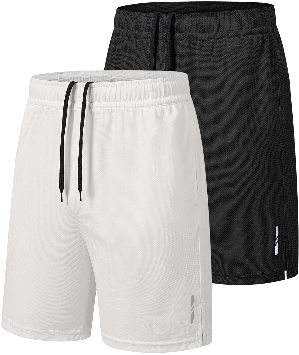Men's Sport Shorts Basketball Quick Dry Workout Fitness Gym Shorts for Men Athletic Elastic Waist 2 Pack