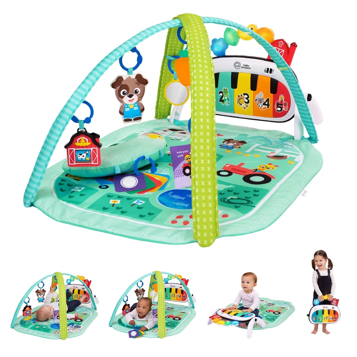 Baby Einstein - 4-in-1 Kickin’ Tunes Musical Meadow Music & Language Discovery Gym – For Ages 0–36 Months