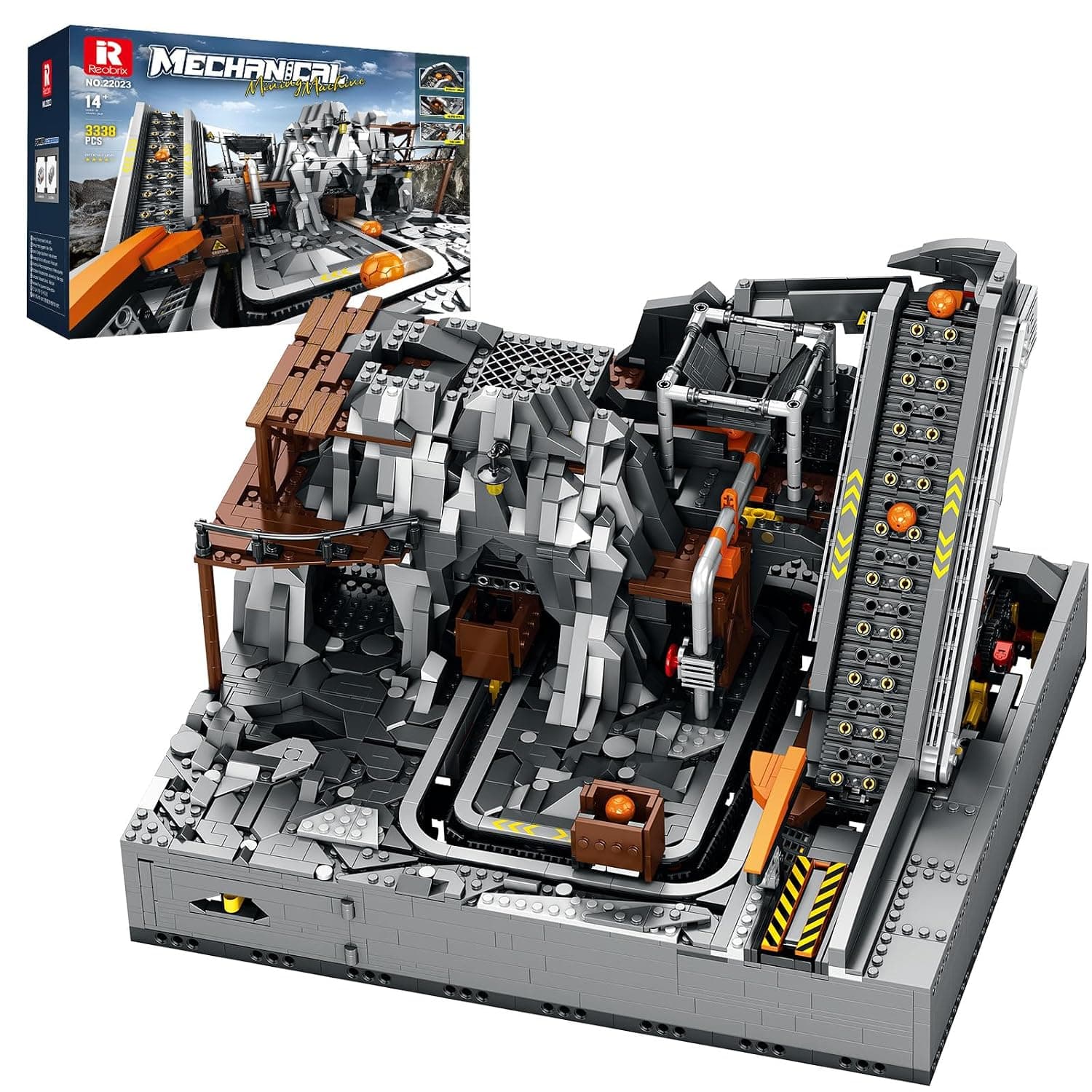 Reobrix Electric Mining Machine Building Set with Dual Motors and GBC Balls, Technic Construction Toy Sets 22023, STEM Toy for Teens 14+, Adults & Engineers, Challenging Construction Vehicle Gift