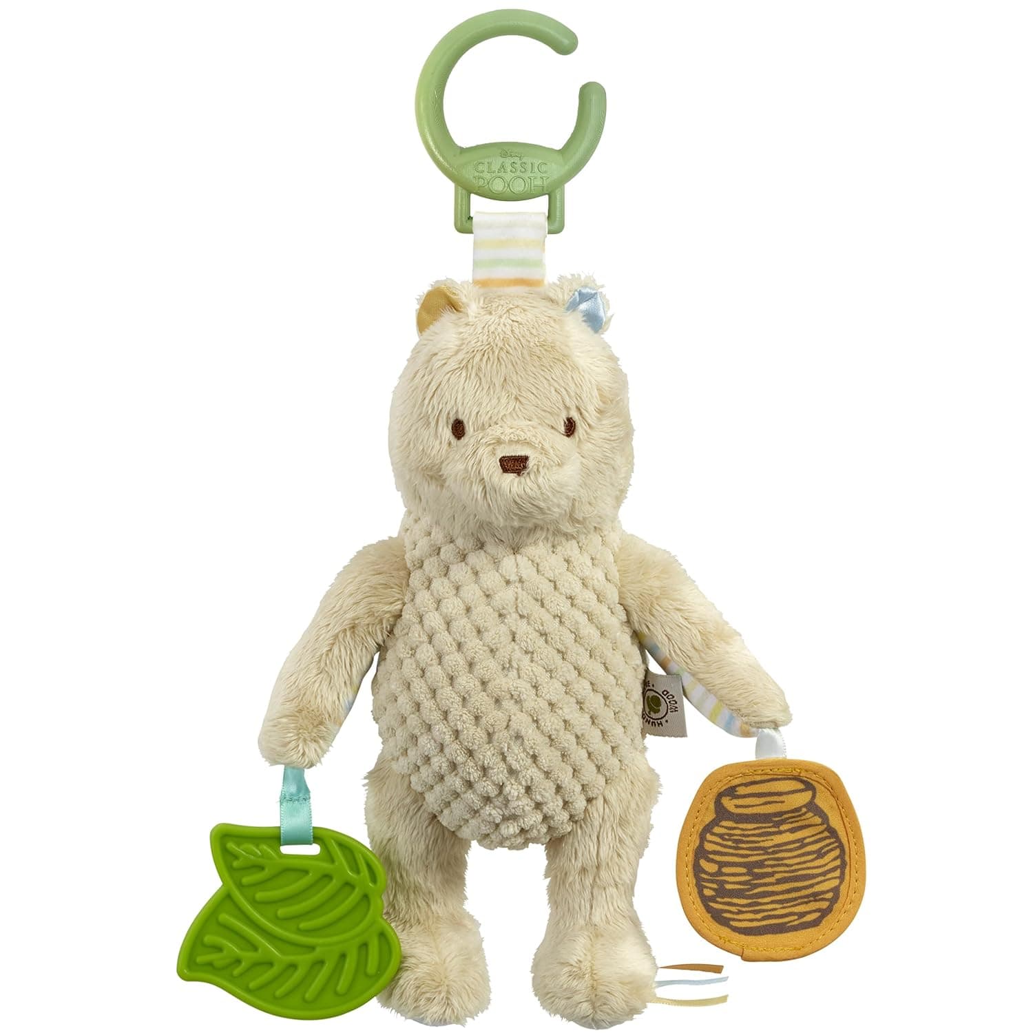 Rainbow Designs Disney Winnie the Pooh Pram Toy - Early Development Activity Toy - Baby Sensory Toy with Rattles, Squeaks, Textures & Tags Teether