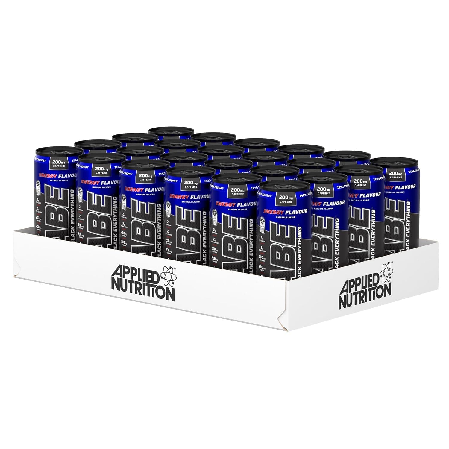 Applied Nutrition ABE Pre Workout Cans - All Black Everything Energy + Performance Drink, ABE Carbonated Beverage Sugar Free with Caffeine (Pack of 24 Cans x 330ml, Energy Flavour)