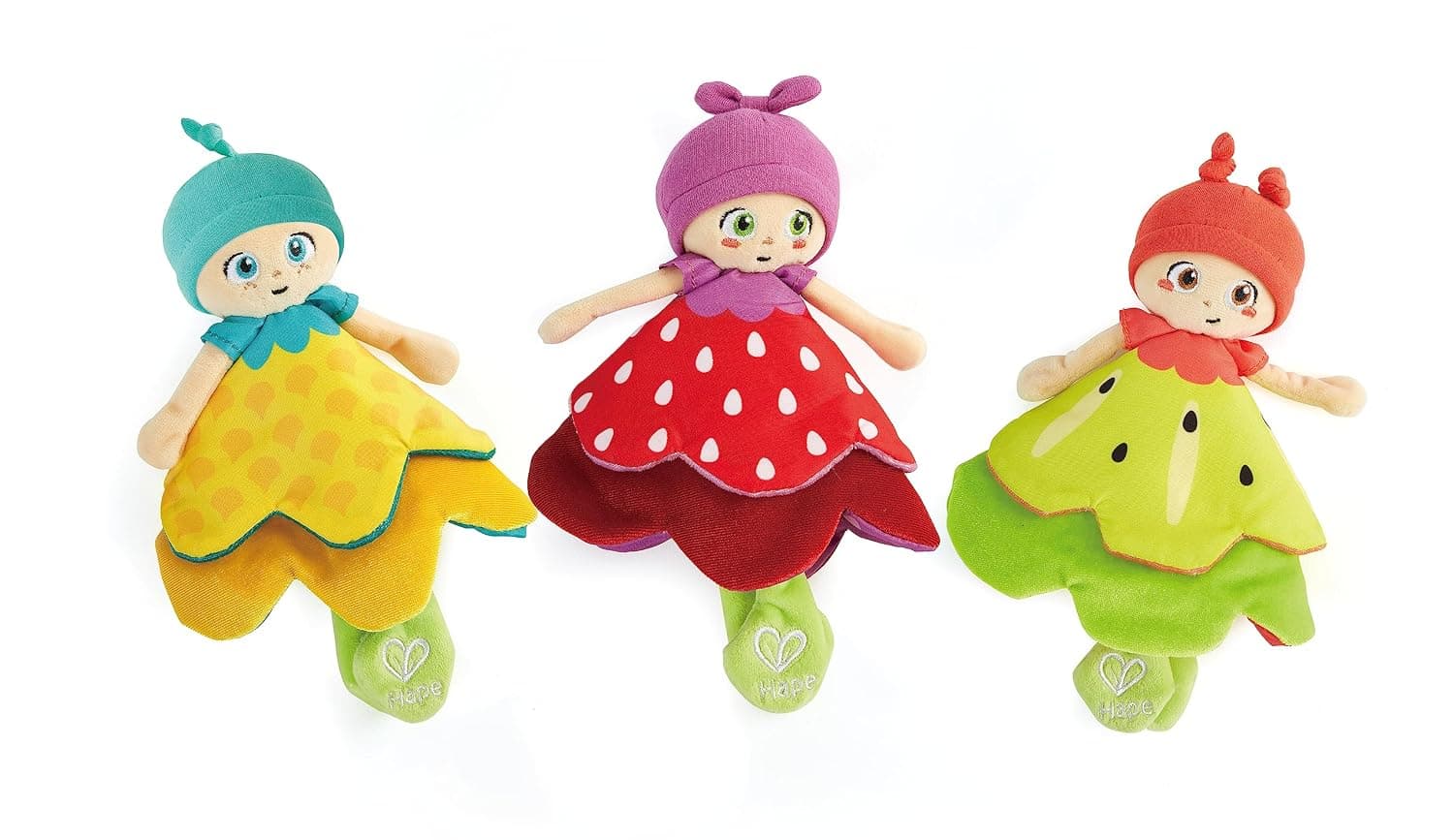 Hape Flowerini |Colorful Baby Doll Toy With Tinkling Bell, Multi-Material Soft Toys For Babies 0+ Months And Up, Assorted
