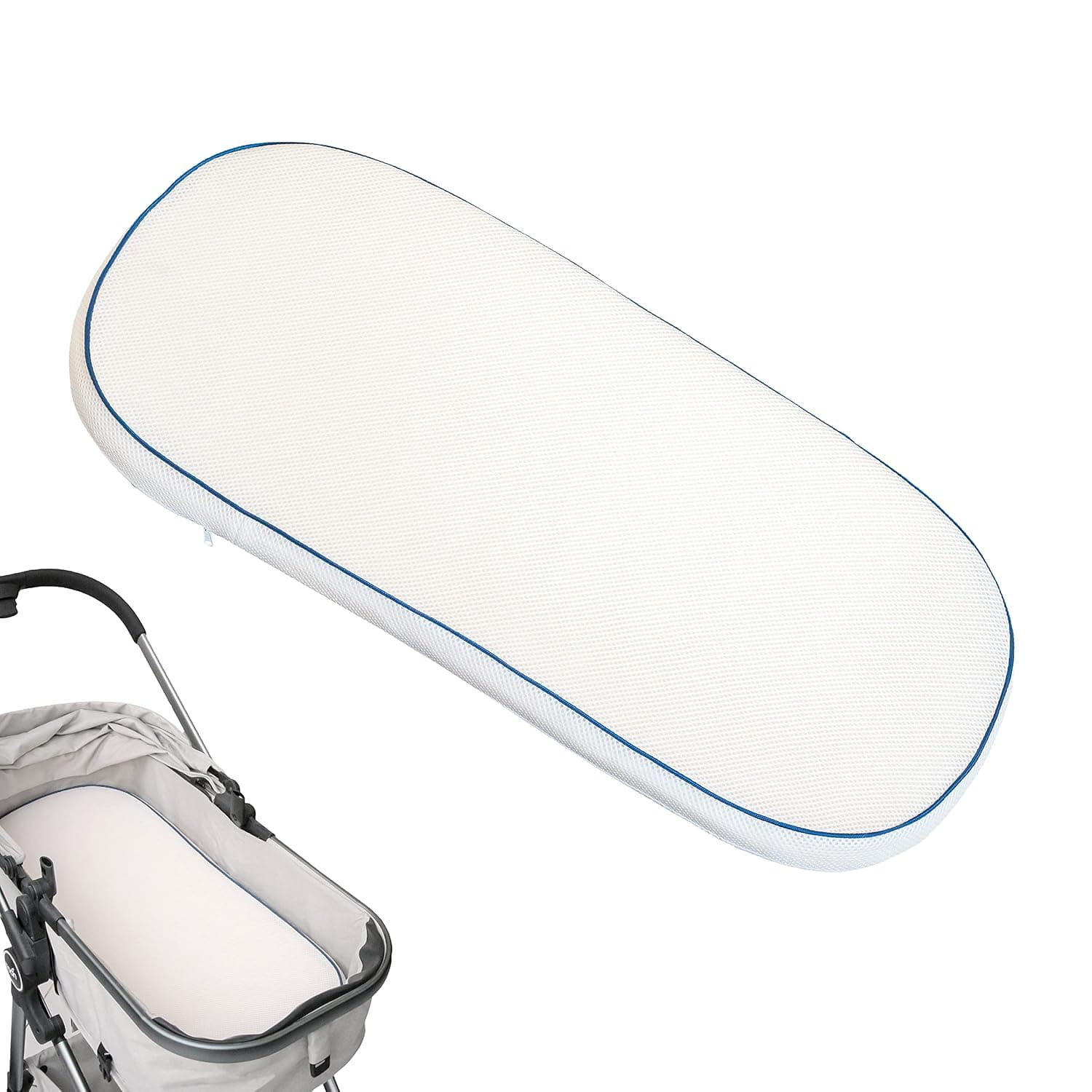 The Moon Brand VentiFlow CribStroller/Pram Baby Mattress with Classic Foam Moses/Palm BasketNoah Pods Pad AntiSkid/fall Removable/Washable Cover 76 x 33 x 4 cm