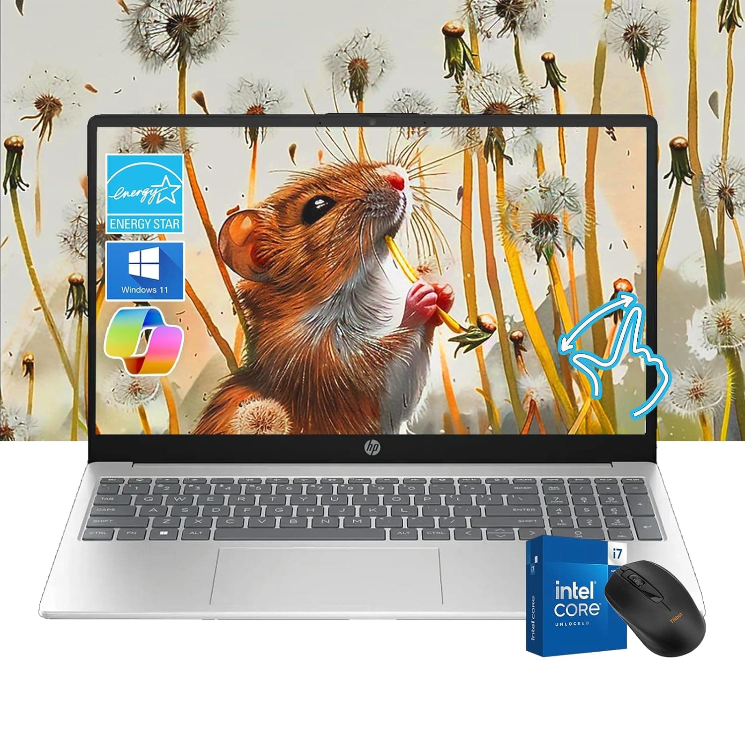 HP 15.6" FHD Touchscreen Laptop | 13th Gen Intel i7-1355U (10-Core, up to 5GHz) | 32GB RAM | 2TB SSD | Iris Xe Graphics | Win 11 Pro | Long Battery | Wi-Fi 6 | W/Mouse