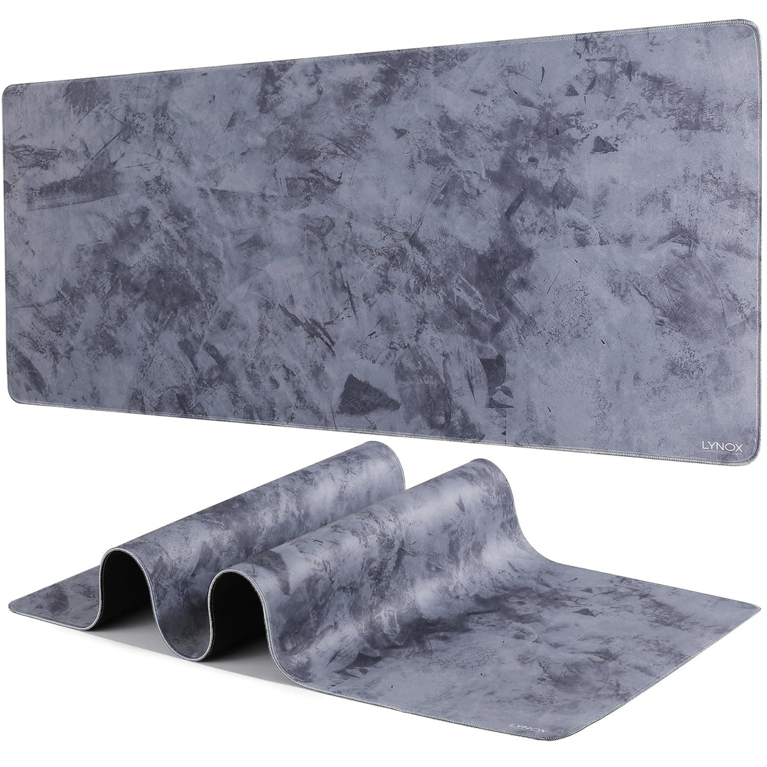 Premium Mouse Pad Large 90x40cm - Grey - 220gsm Fiber High Performance - Suitable for Gaming and Design - LYNOX