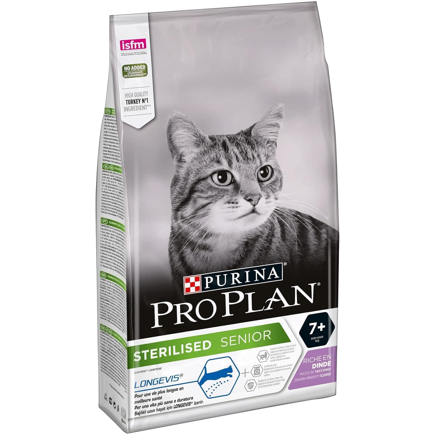 Purina Pro Plan Sterilised Longevis Senior 7+ Dry Cat Food with Turkey, 1.5 kg