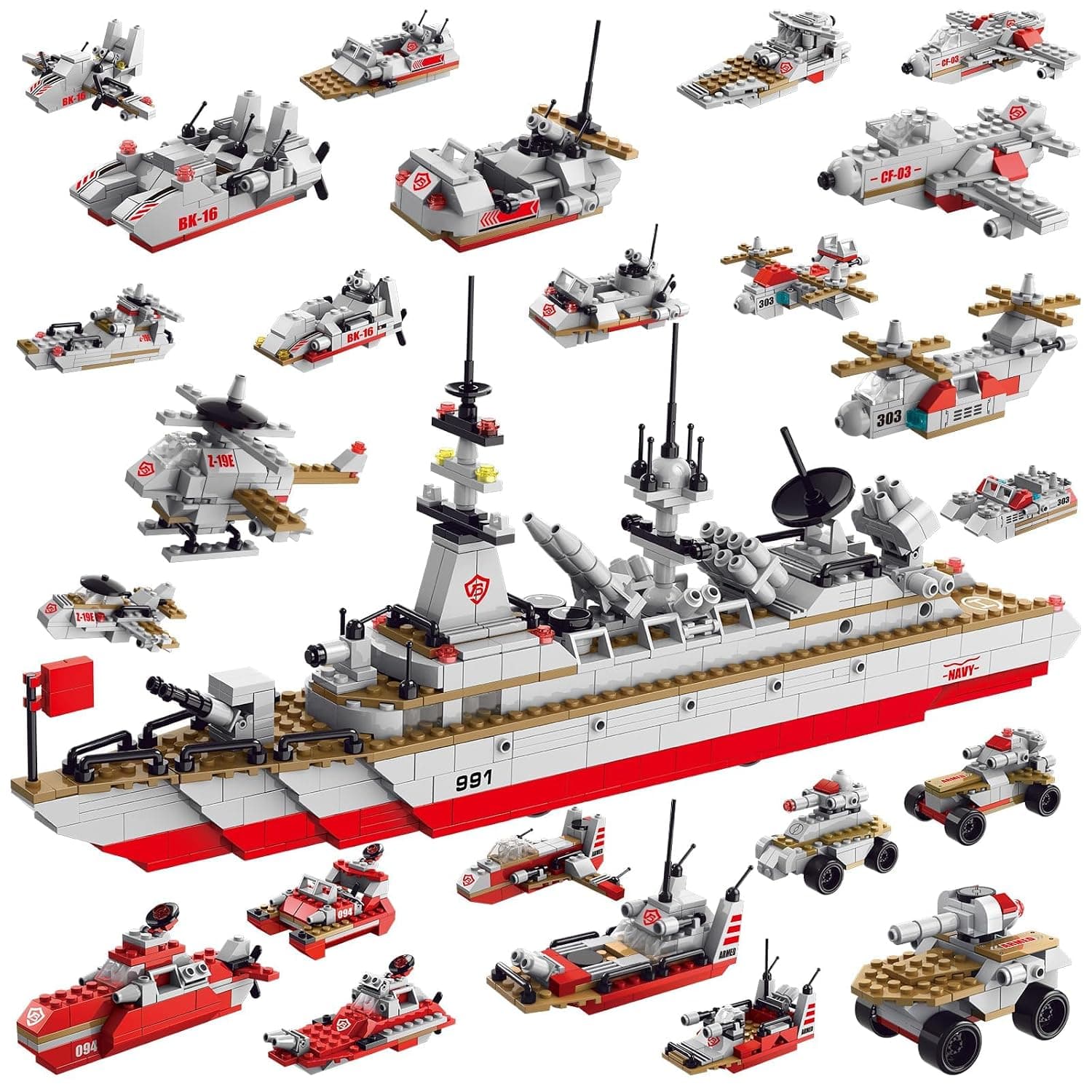STEM Building Set Toy 811pcs, 25-in-1 Cruiser Ocean Ship Construction Kit, Engineering Building Bricks for Kids Ages 6-12, Compatible with Major Brands, Educational Creative Toy