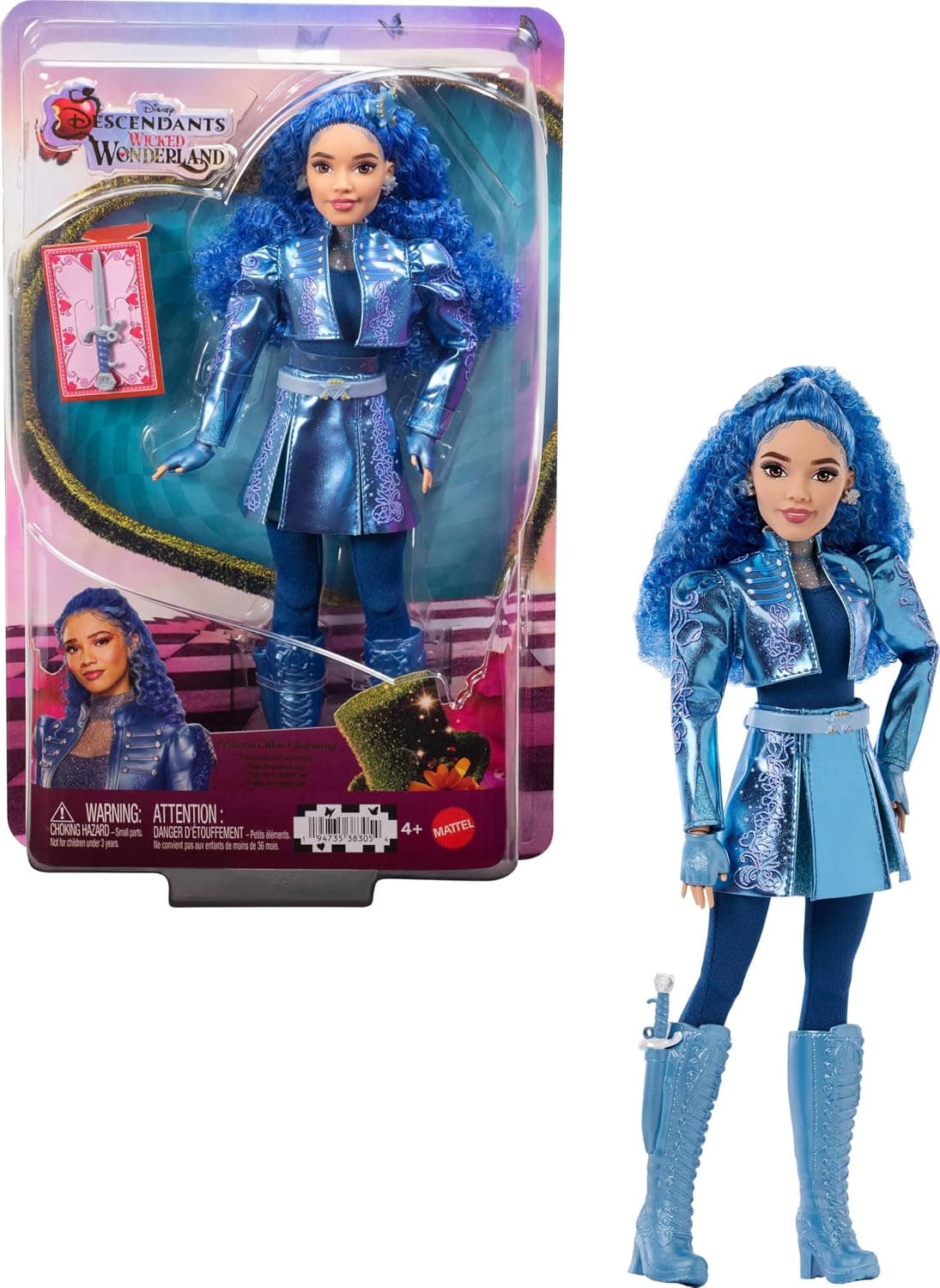 Mattel Disney Descendants: Wicked Wonderland Fashion Doll and Accessories, Princess Chloe Charming, Daughter of Cinderella with Movie Inspired Clothes, JMP46