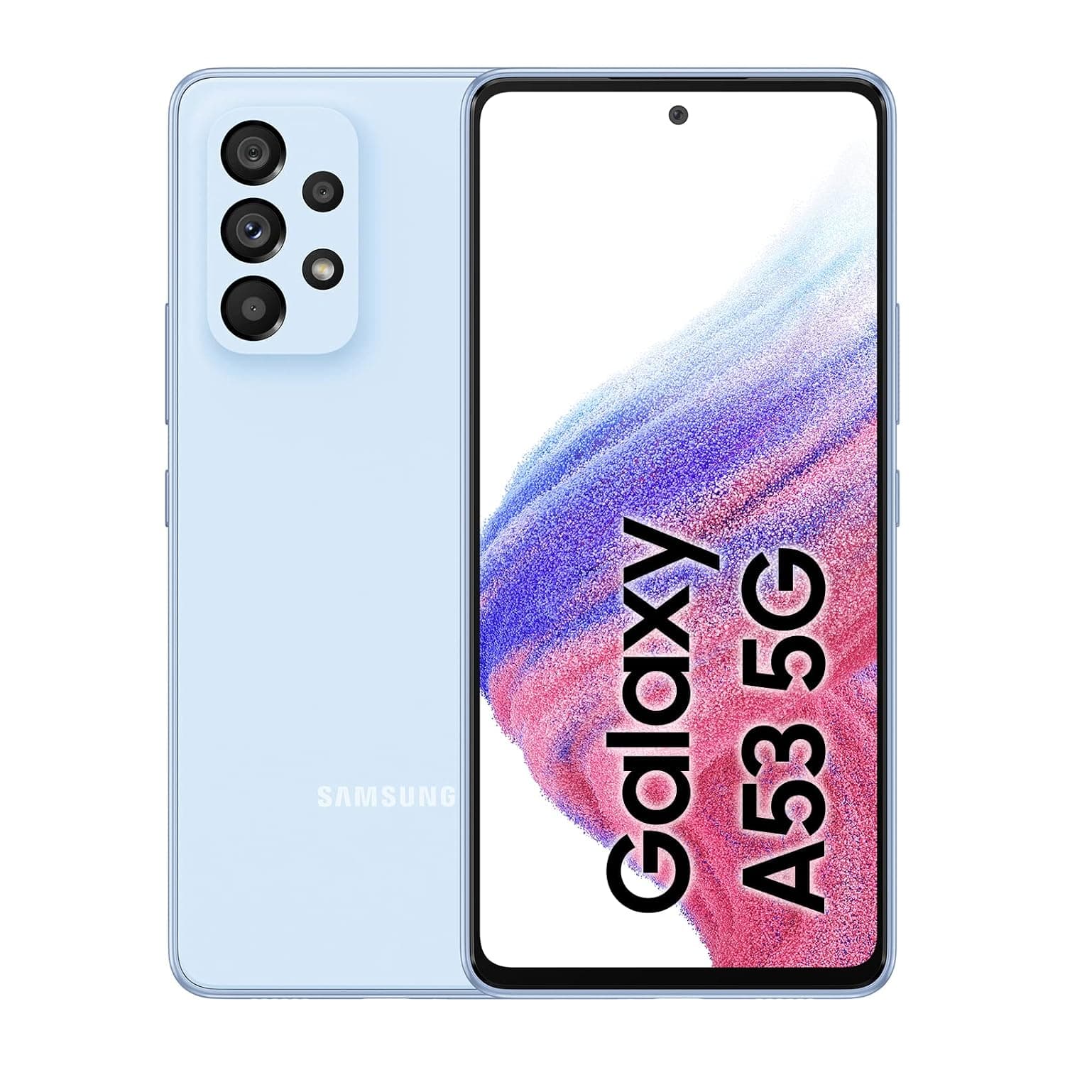 Samsung Galaxy A53 5G Mobile Phone Dual SIM Android Smartphone, 256GB, 8GB RAM, Light Blue (KSA Version)