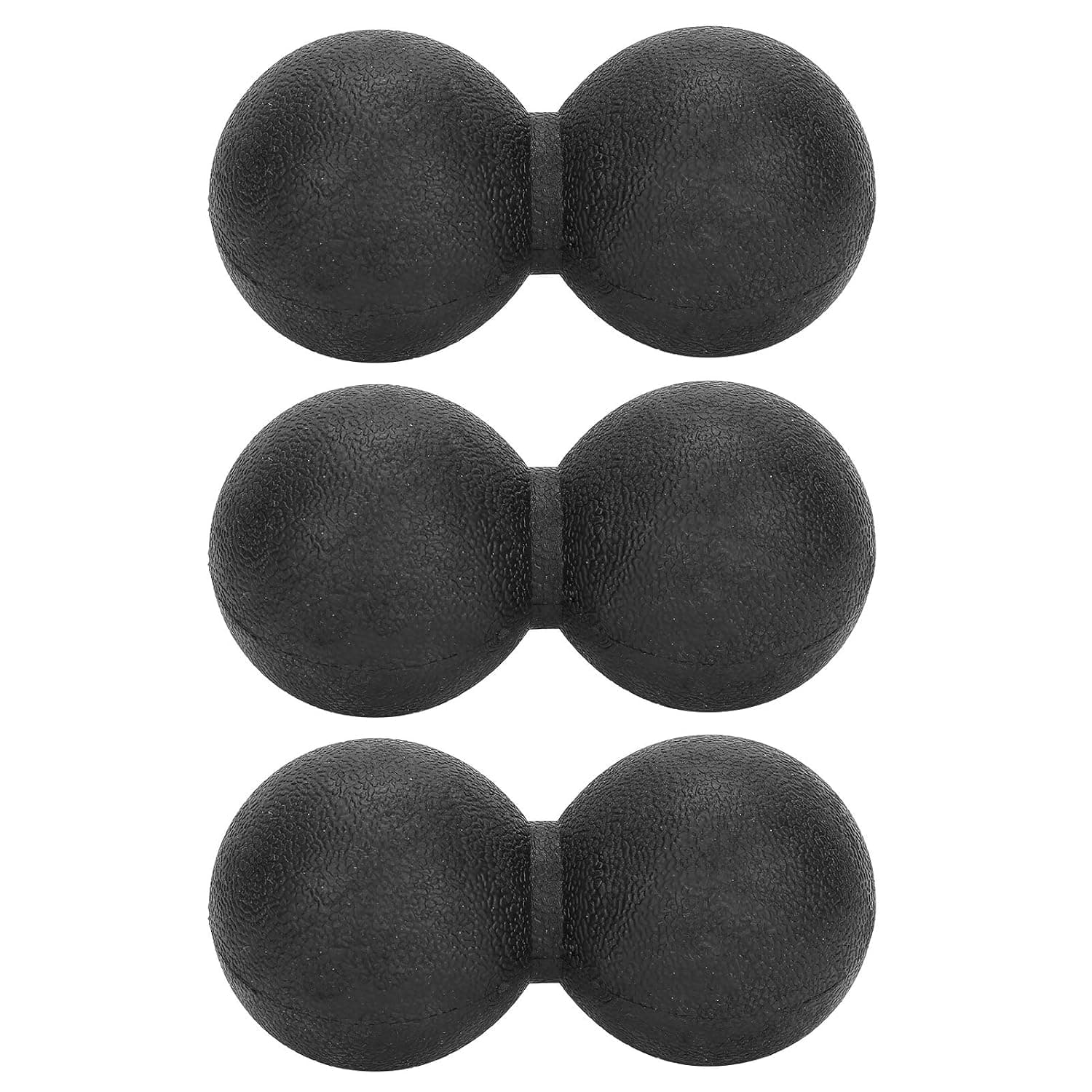 3 Pieces Fascia Balls Massage Balls Silicone Massage Ball Peanut Shape Muscle Relaxation Fitness Massage Ball for The Neck Shoulder, Waist, Neck, Sole, Wrist, Leg Joint, etc, Massage.(Black)