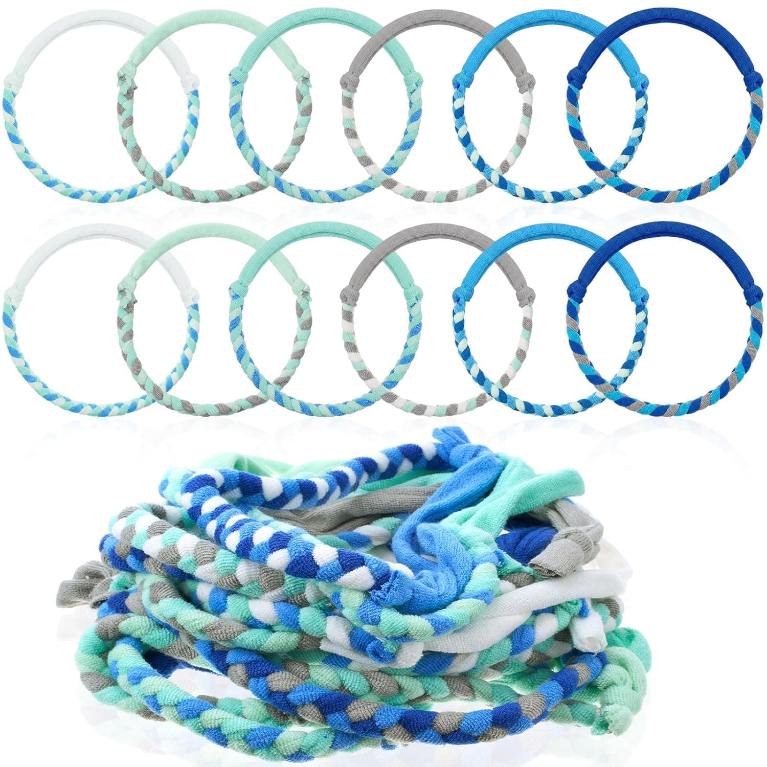 Henoyso 12 Pack Sensory Chew Necklaces for Kids Soft Terry Cloth Chewelry Oral Motor Teething Toys for Boys Girls, Reusable Chewy Jewelry for Focusing & Calming (Twist Style,Adventure Ready Color)