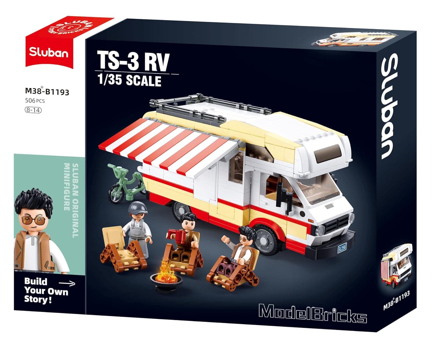 Sluban Model Bricks Series - RV Building Blocks 506 Pieces, with Minifigures, for Ages 8+ Years Old