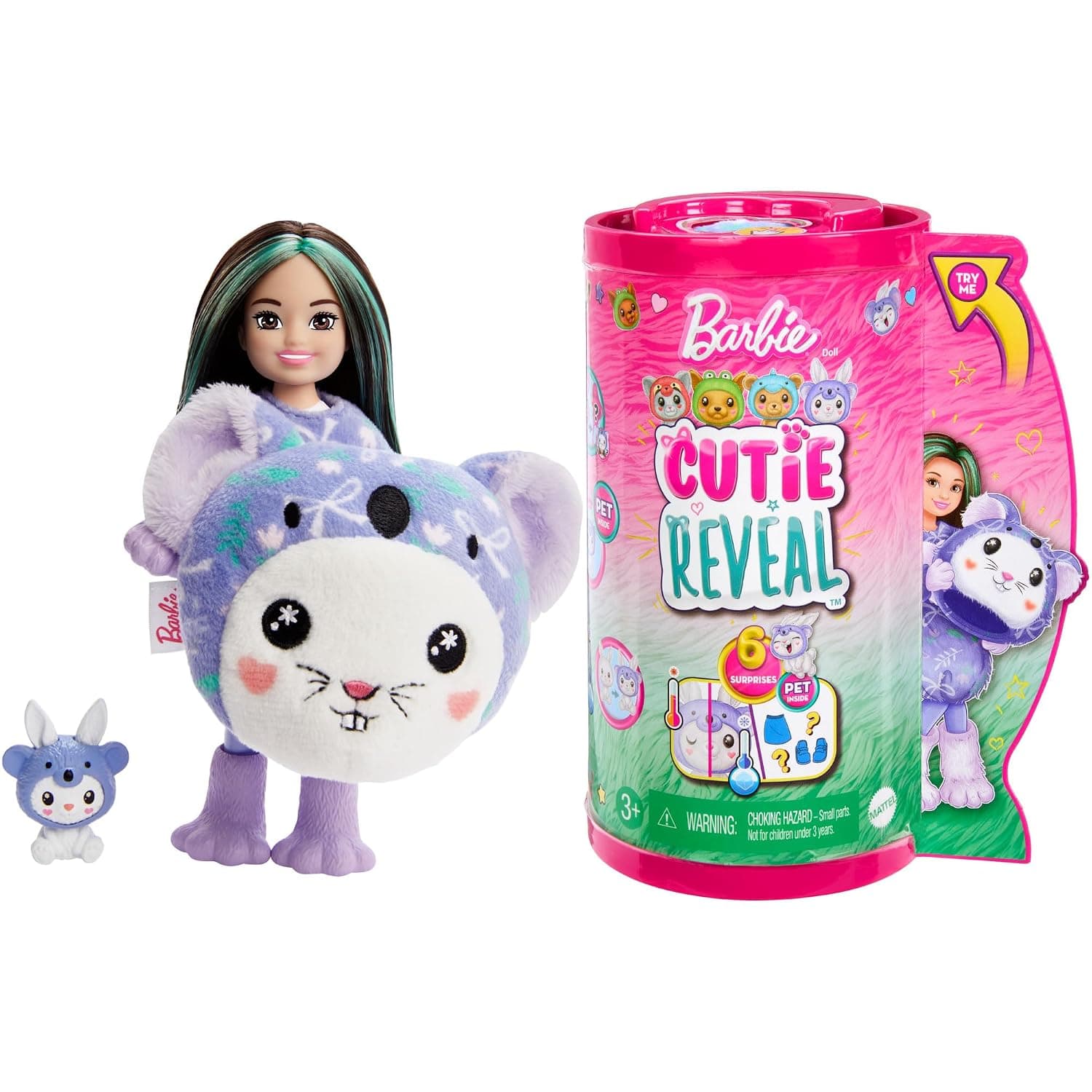 Barbie Cutie Reveal Costume-Themed Series Chelsea Small Doll & Accessories, Bunny as Koala