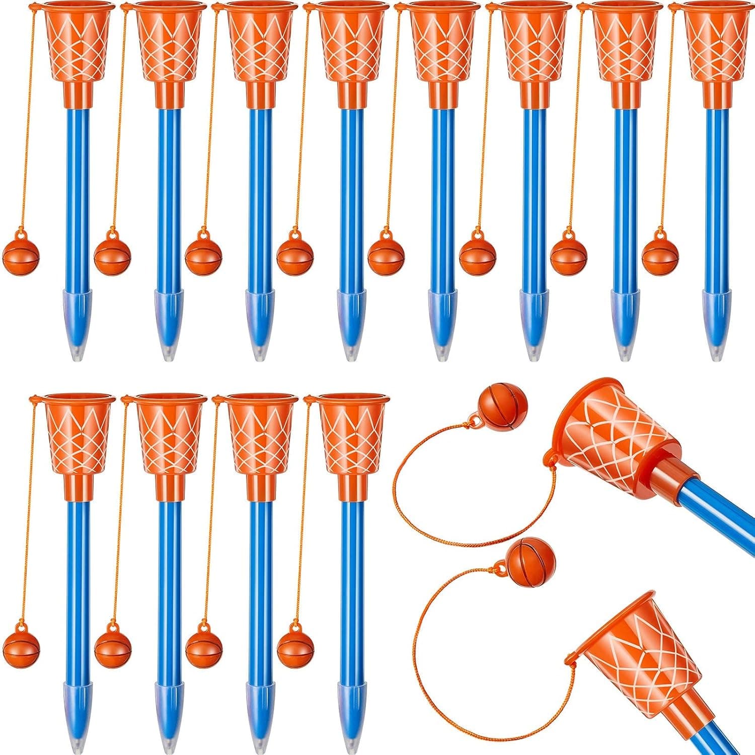 Excefore Kids Ballpoint Pens, 12 Pcs Basketball Hoop Pens, Sports Novelty Pens Plastic Sports Themed Pen for Birthday Party Supplies School Teacher Reward Party Favors Suitable