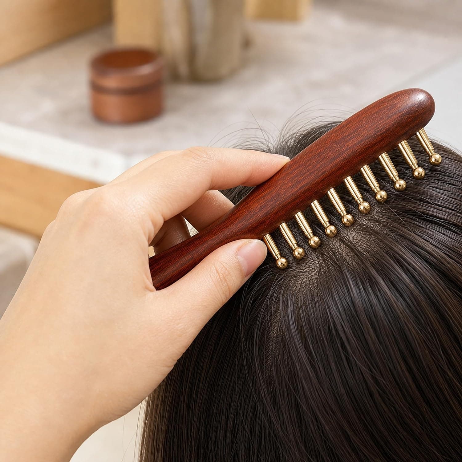 Scalp Massage Comb and Gua Sha Board, Manual Head and Body Tool for Scraping, Relaxation, Grooming, and Everyday Personal Care, 7.5x1.3in, 1PCS